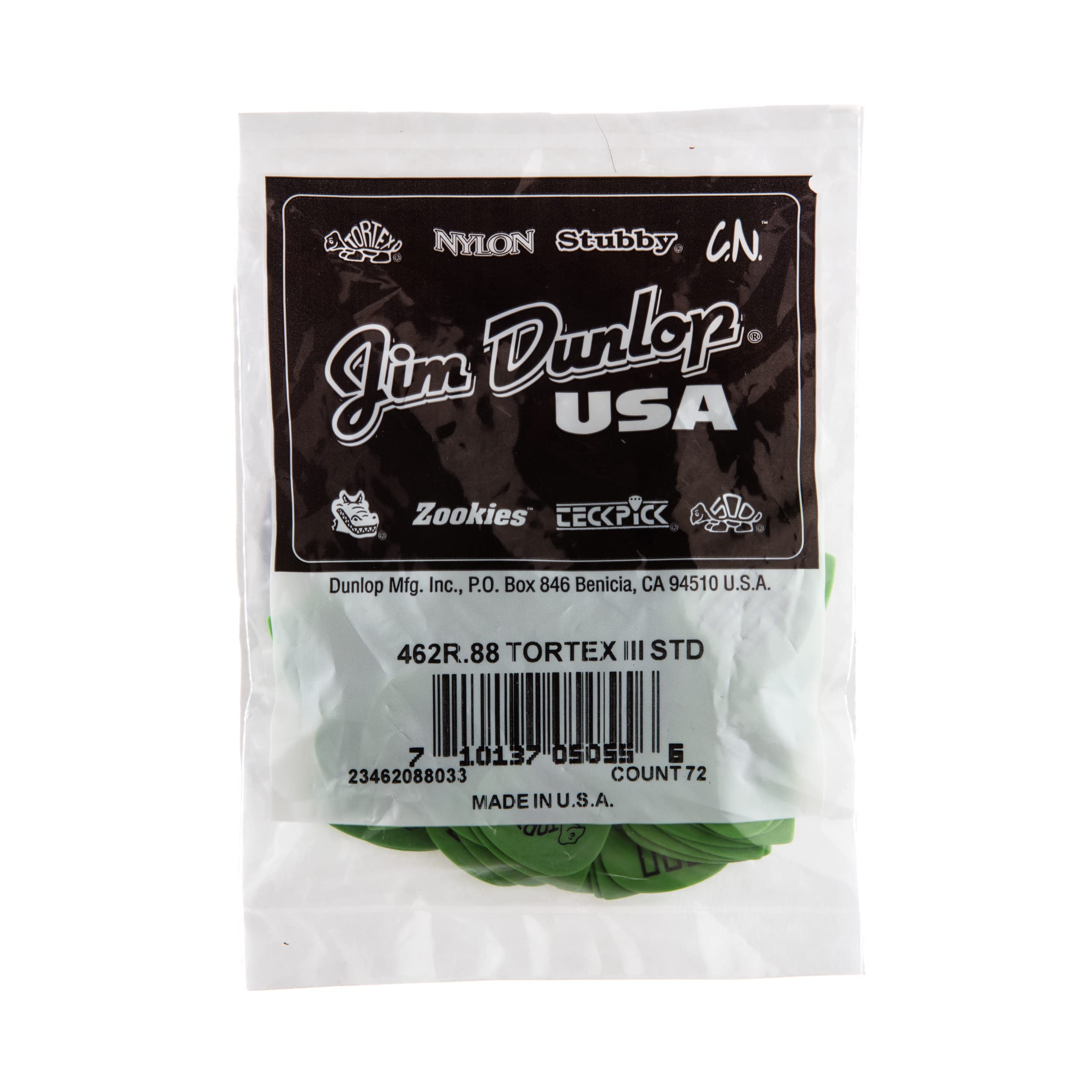 Dunlop 462R.88 Tortex� Tiii, Green, .88Mm, 72/Bag