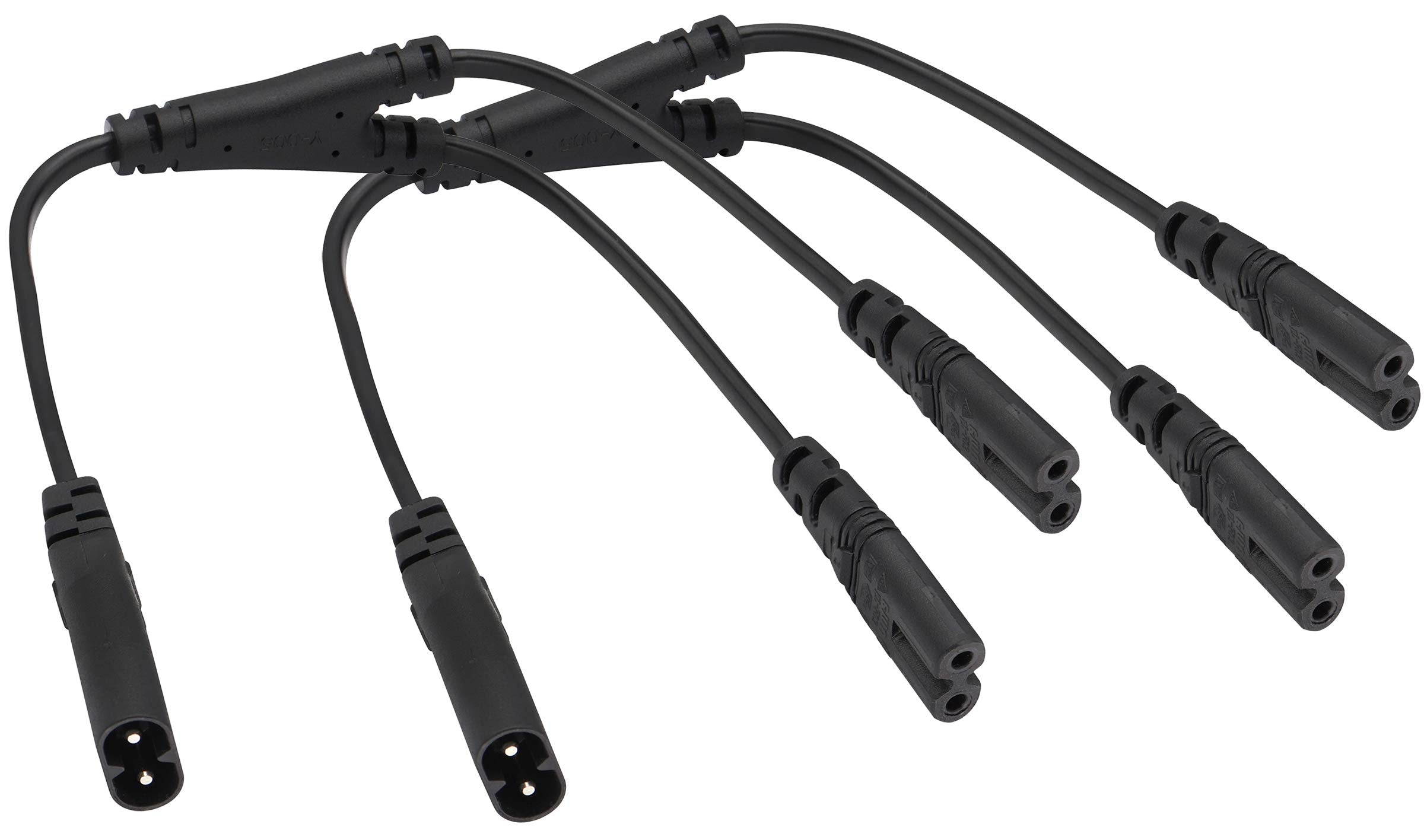 AAOTOKK (2 Pack) IEC 320 C8 to Dual C7 Y Splitter Power AC Adapter Cable,10A 125V Figure 8 Male to Double Female IEC C7 to C8 AC