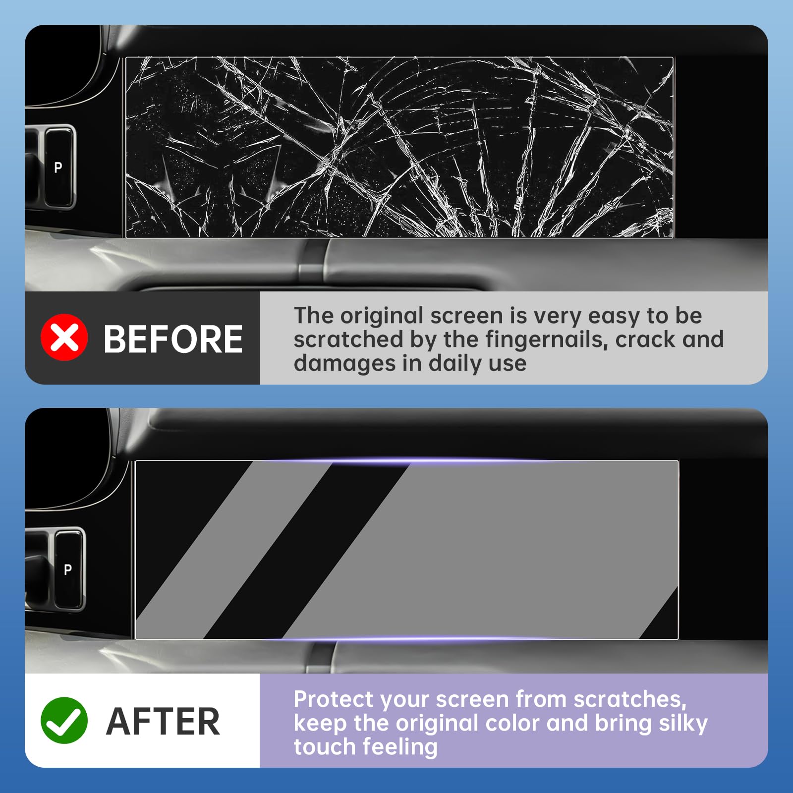 Luwu 2020 2024 Porcshe Taycan Screen Protector Foils 2024 Taycan Screen Protector Navigation Display Tpu Plastic Anti Scratch 2024 Taycan Touchscreen Protective Film 2024 Taycan Accessories 2Pcs (10.9