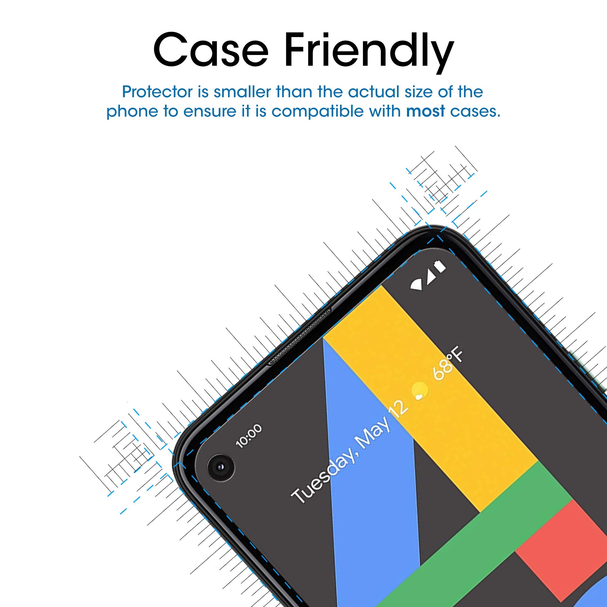 Amfilm (3 Pack) 5.8 Inch Tempered Glass Screen Protector For Google Pixel 4A, 0.26Mm Thickness Hd Clear, Anti-Scratch Bubbles-Fr