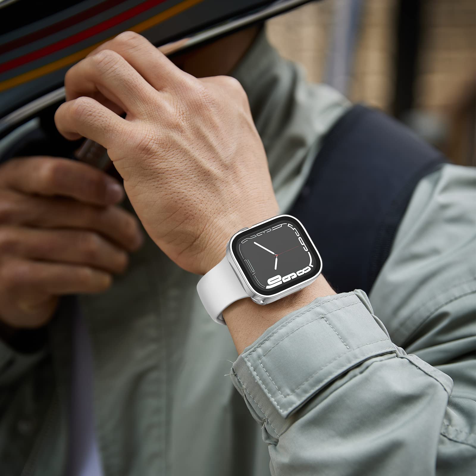 2 Pack 2 In 1 Waterproof Case For Apple Watch Series Se Se2 6 5 4 44Mm, Straight Edge Pc Front & Back Bumper With Tempered Glass