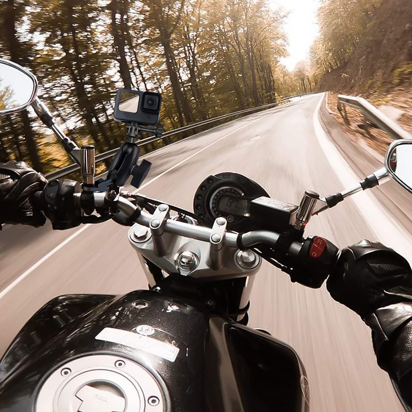 Ihytoon 1 Inch Ball Mount Adapter For Garmin/Akaso/Gopro Hero Sport Camera, Bracket Compatible With Ram Mounts, 360 Degree Rotat