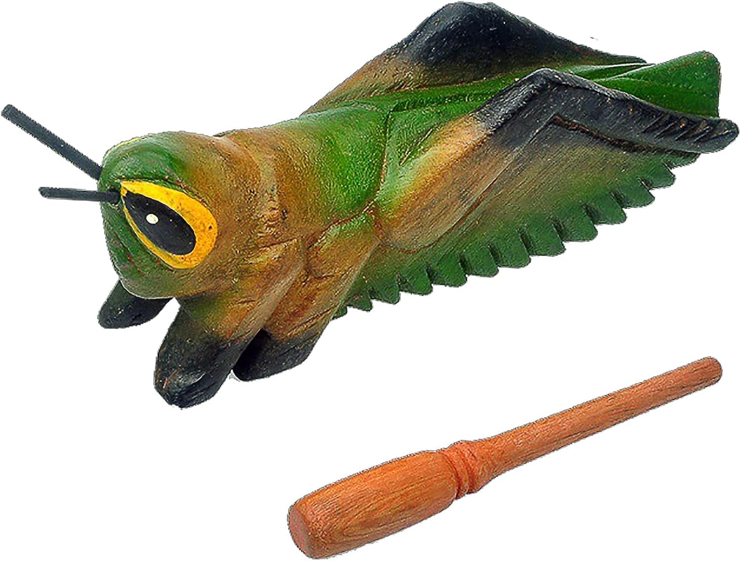 3.3 Wooden Cricket Guiro Rasp Instrument - Percussion Musical Tone Block Craft