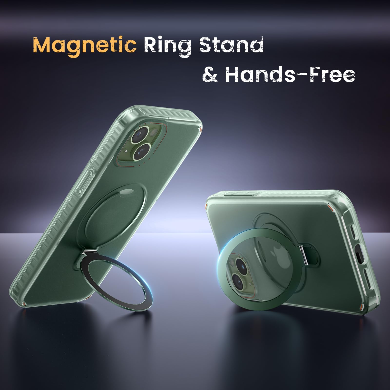 Diaclara Designed For Iphone 15 Case With Stand, [With Privacy Screen Protector] [Anti Spy] [Military Grade Drop Protection] Hea