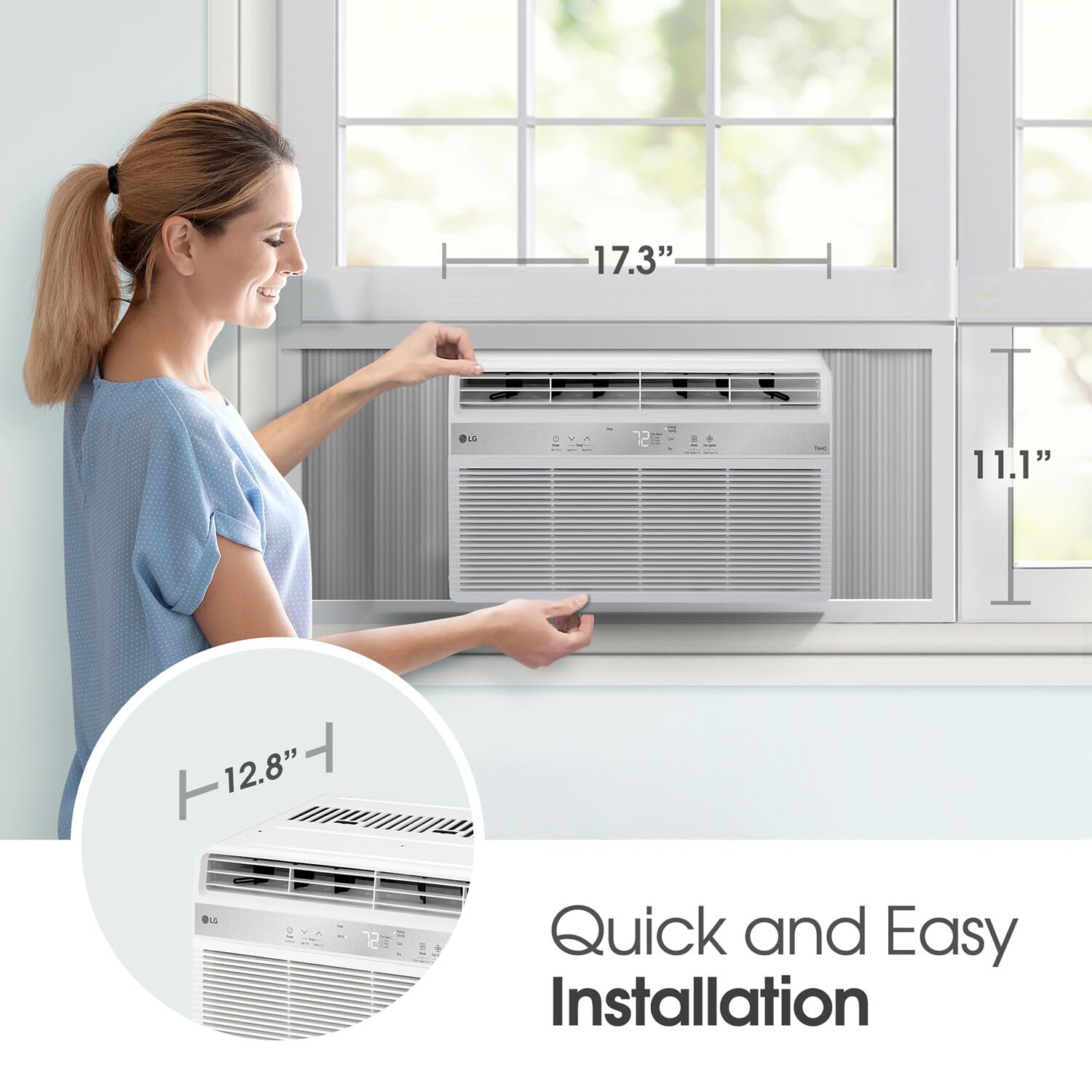 Lg 6,000 Btu Window Air Conditioner, Cools 250 Sq.Ft. (10' X 25' Room Size), Quiet Operation, Electronic Control With Remote, 2