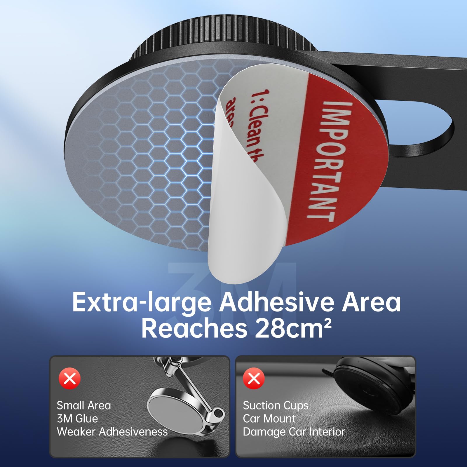 Syncwire Car Phone Holder For Universal Dashboard [Super Stable] Car Phone Mount Foldable Aluminum Alloy Arm For Iphone 16 15 14