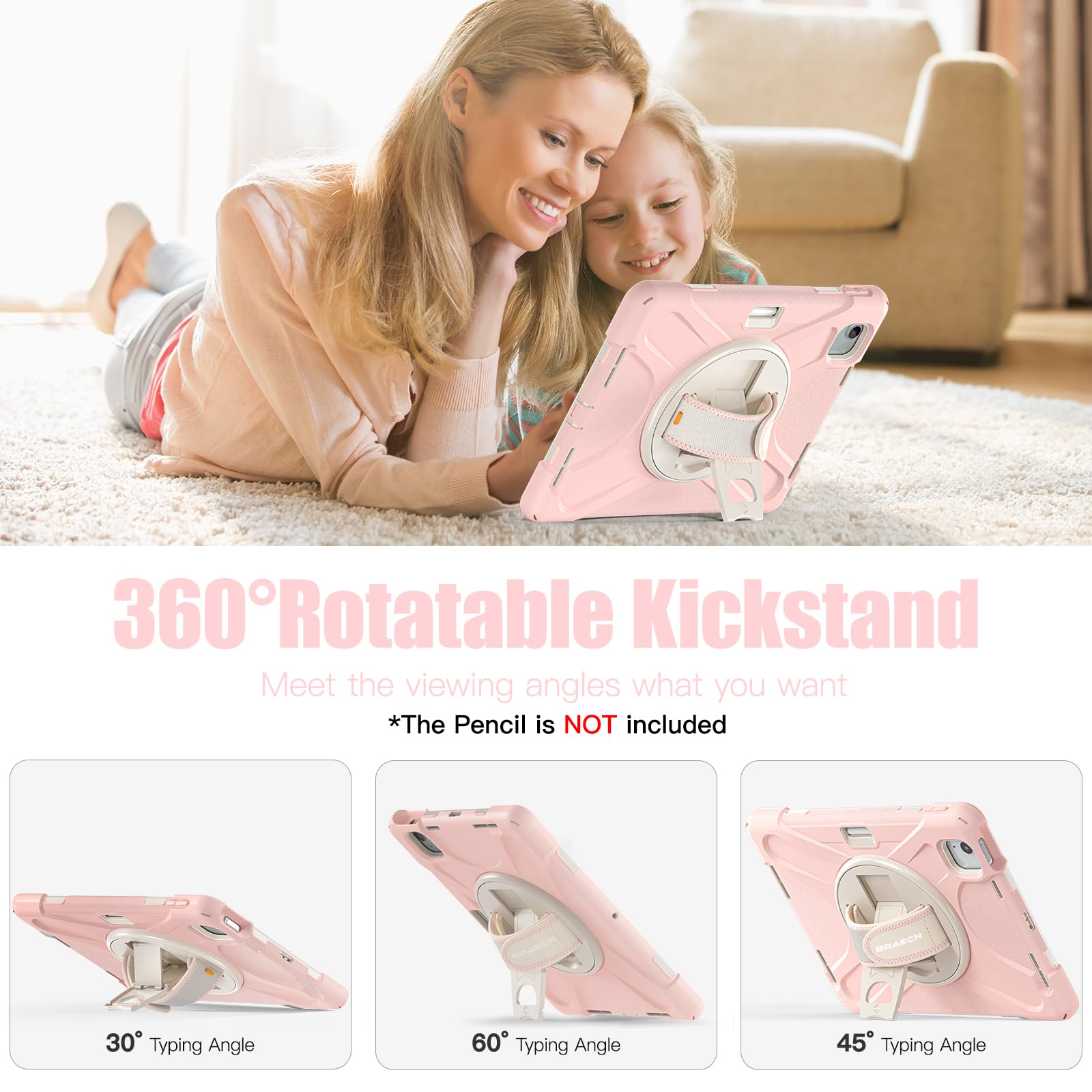 Braecnstock Kids Case For Apple Ipad Air 11 Inch 2024 M2 6Th Gen Ipad Pro 11 4Th 3Rd 2Nd 1St Gen Ipad Air 5Th 4Th Gen 10.9'' Sho