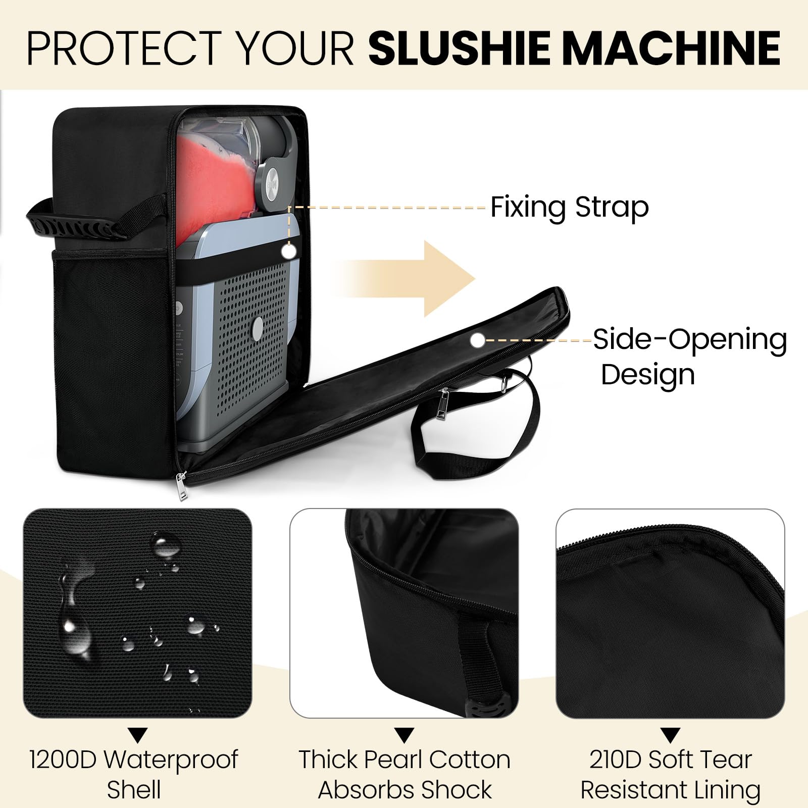 Portable Carrying Bag For Ninja Slushi Machine Fs300/Fs301 - Dustproof Travel Case For Frozen Drink Maker - Storage Bag Cover Fo