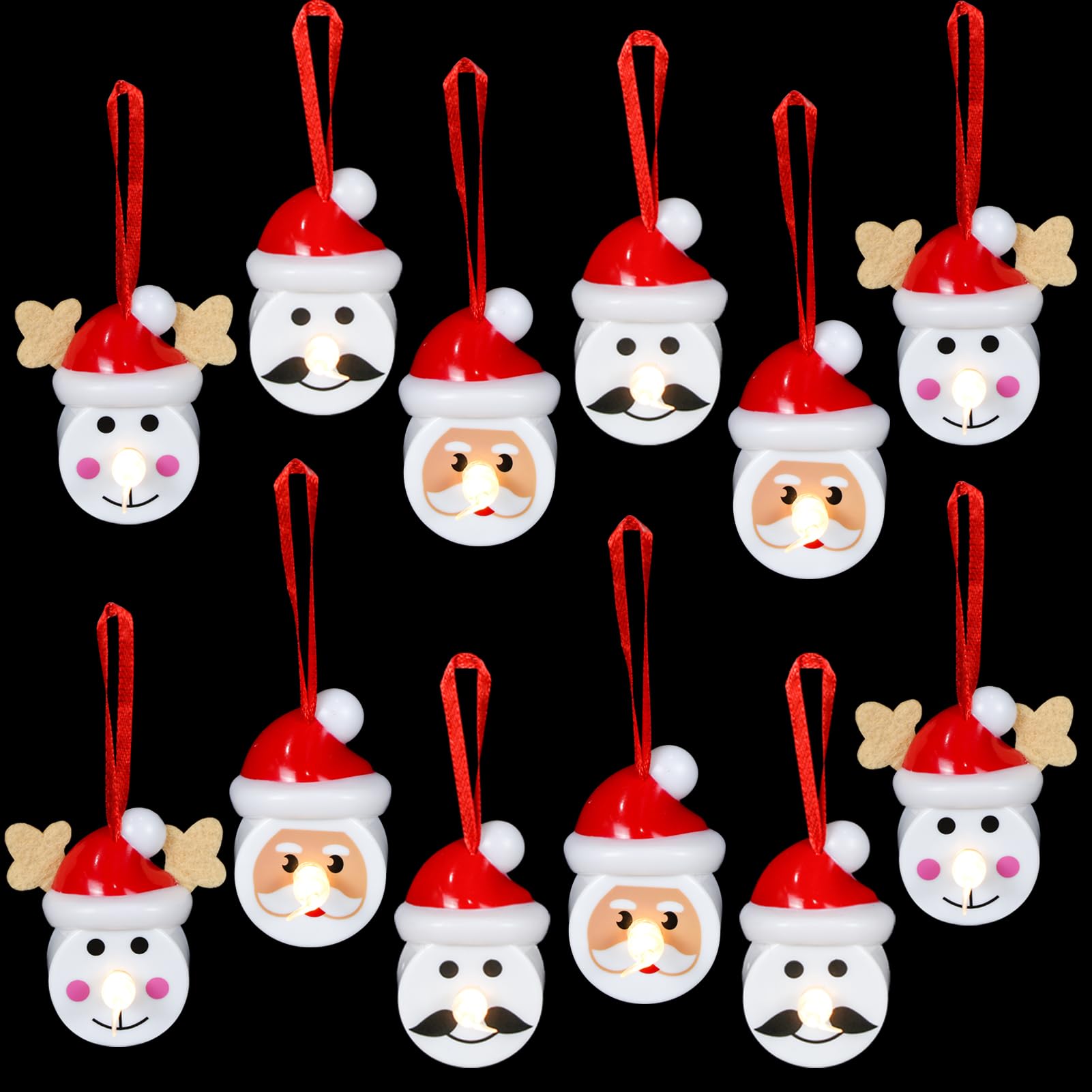 Kunswenn Christmas Candles Battery Operated With 6H Timer, 12 Pcs Tealights, Flameless Led Votive Candles With 3D Flame For Wint