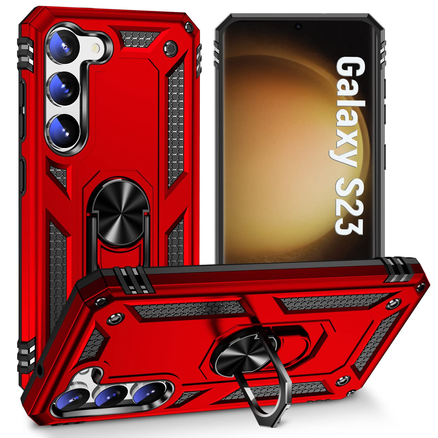 Zoeii Case For S23, Samsung S23 Case,Heavy Duty Drop Protection Rugged Shockproof/Dust Proof Military Protective Tough Durable P