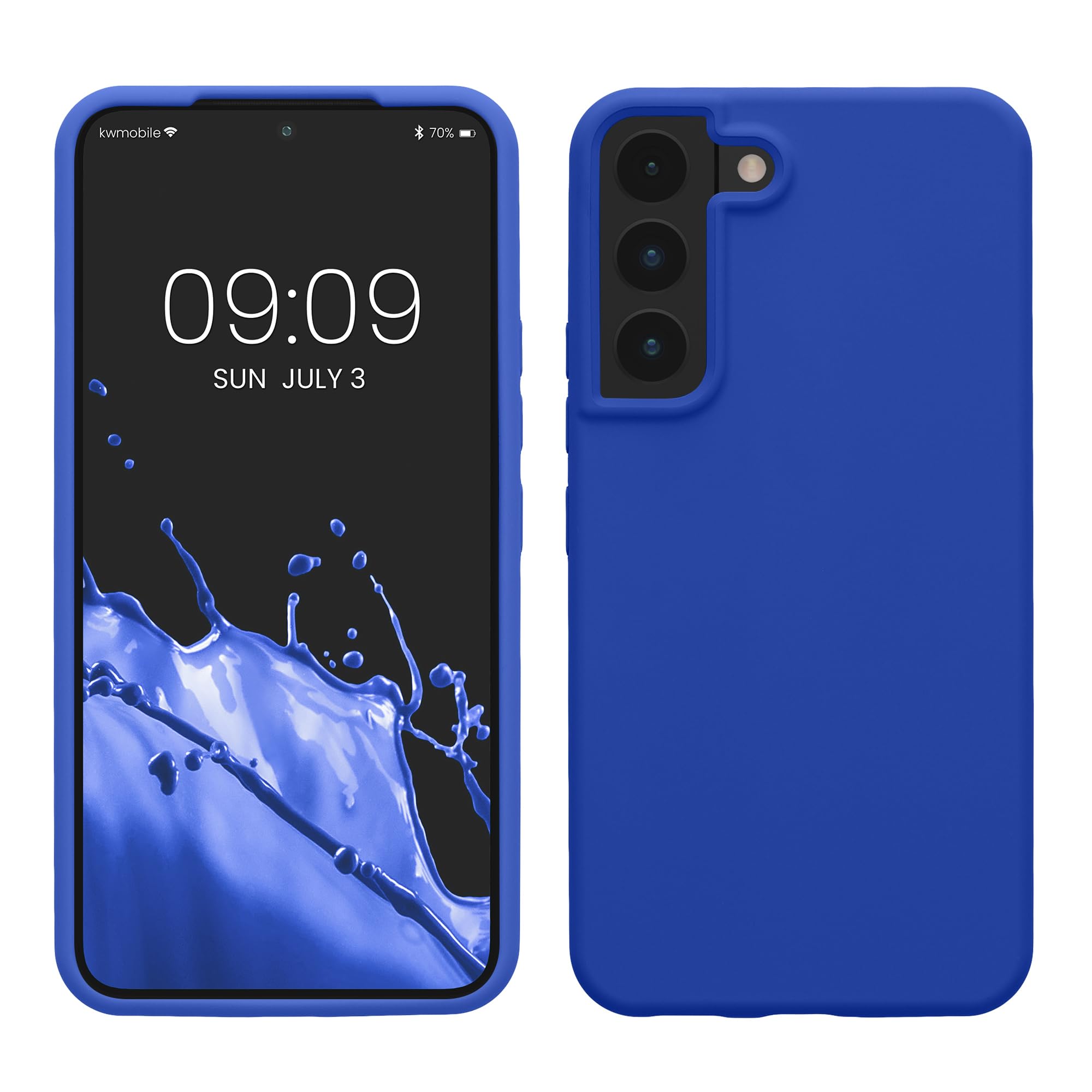 kwmobile Case Compatible with Samsung Galaxy S22 Case - TPU Silicone Phone Cover with Soft Finish - Baltic Blue