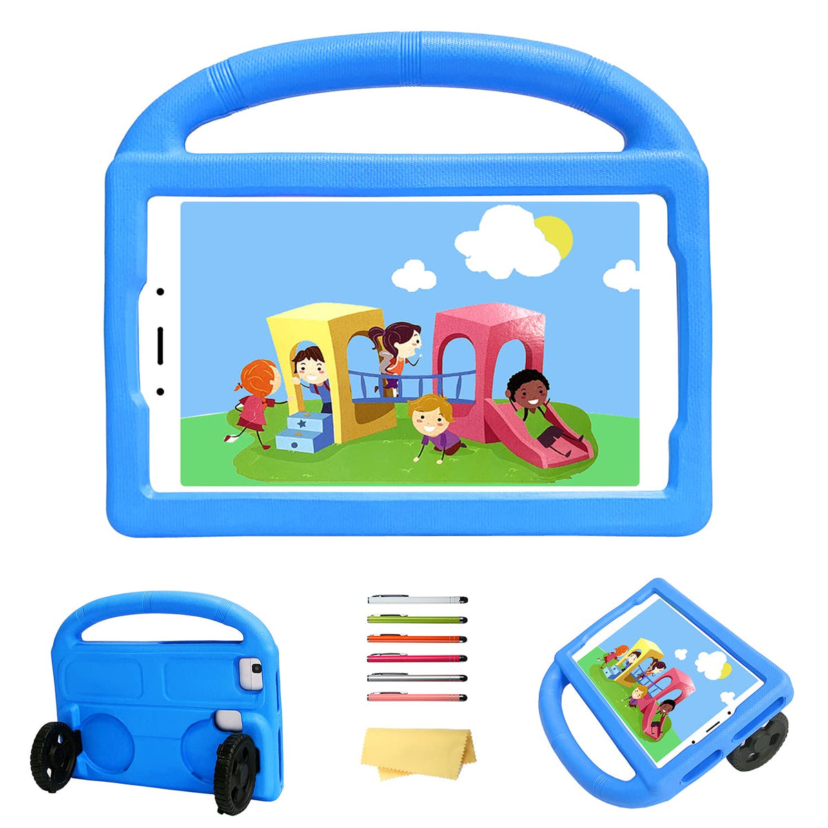 Uucovers Kids Case For Samsung Galaxy Tab A 8.0/Tab A7 Lite 8.7'' (Sm T290/T220) Cover With Kickstand Handle, Blue