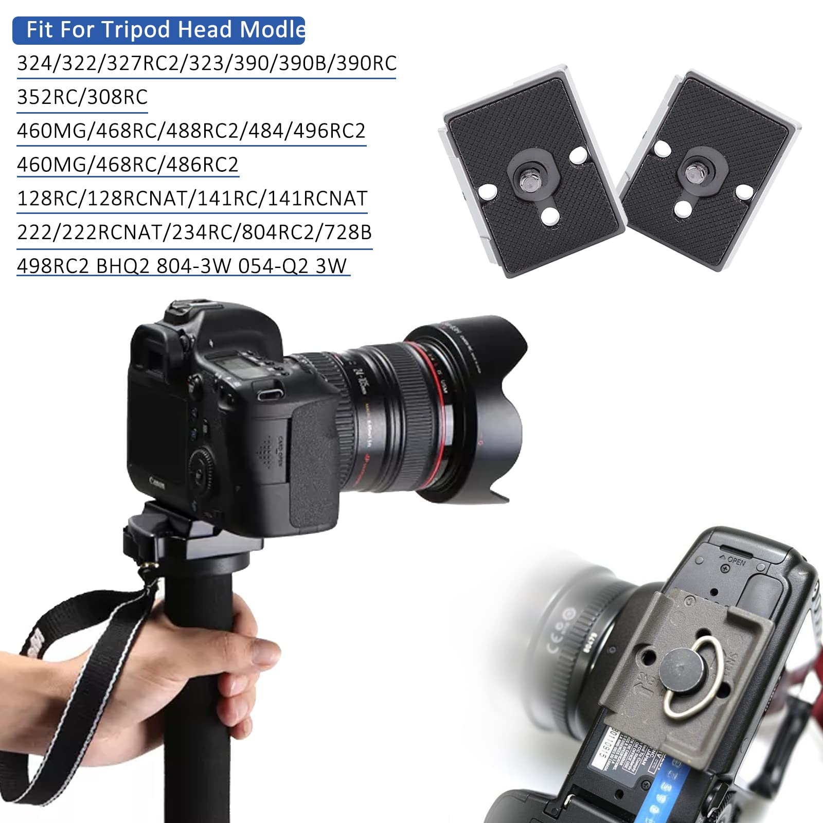Sequpr 2 Pcs Quick Release Plate Tripod Camera For Manfrotto Mount Plate 200Pl 14 Rc2 Cameras Tripod Head