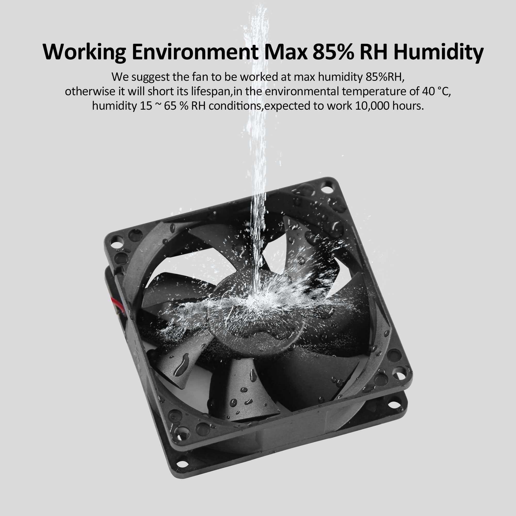 12V Moisture Proof Fan 120Mm 2 Pack High Speed 12 Volt Dc 2Wire 3Pin Exhaust Cooling Fan 3000Rpm