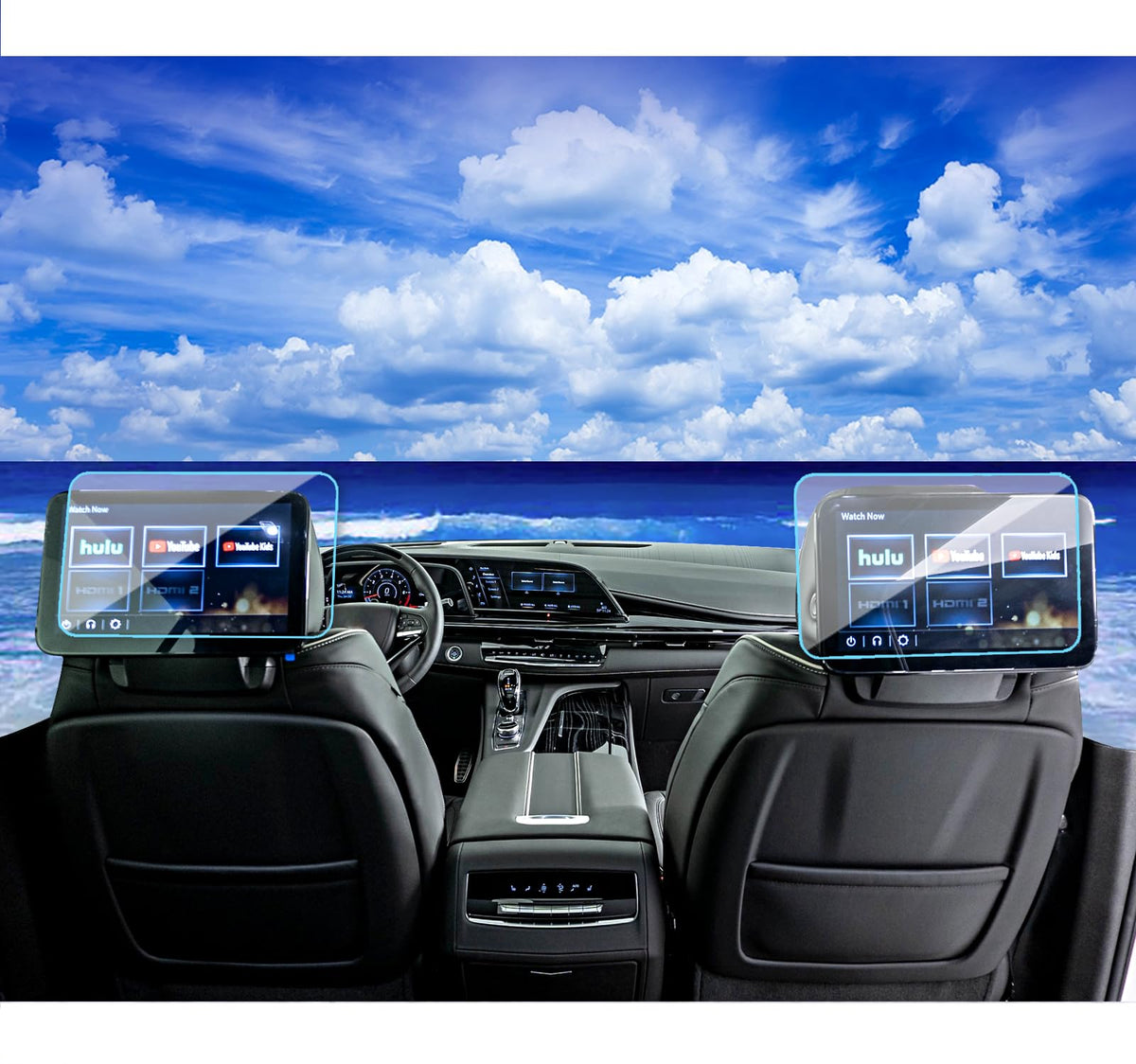 Xxciwp 2Pack For 2024 Escalade Screen Protector 2021 2022 2023 2024 Cadillac Escalade/Escalade V Accessories Rear Seat Tv Dual 1