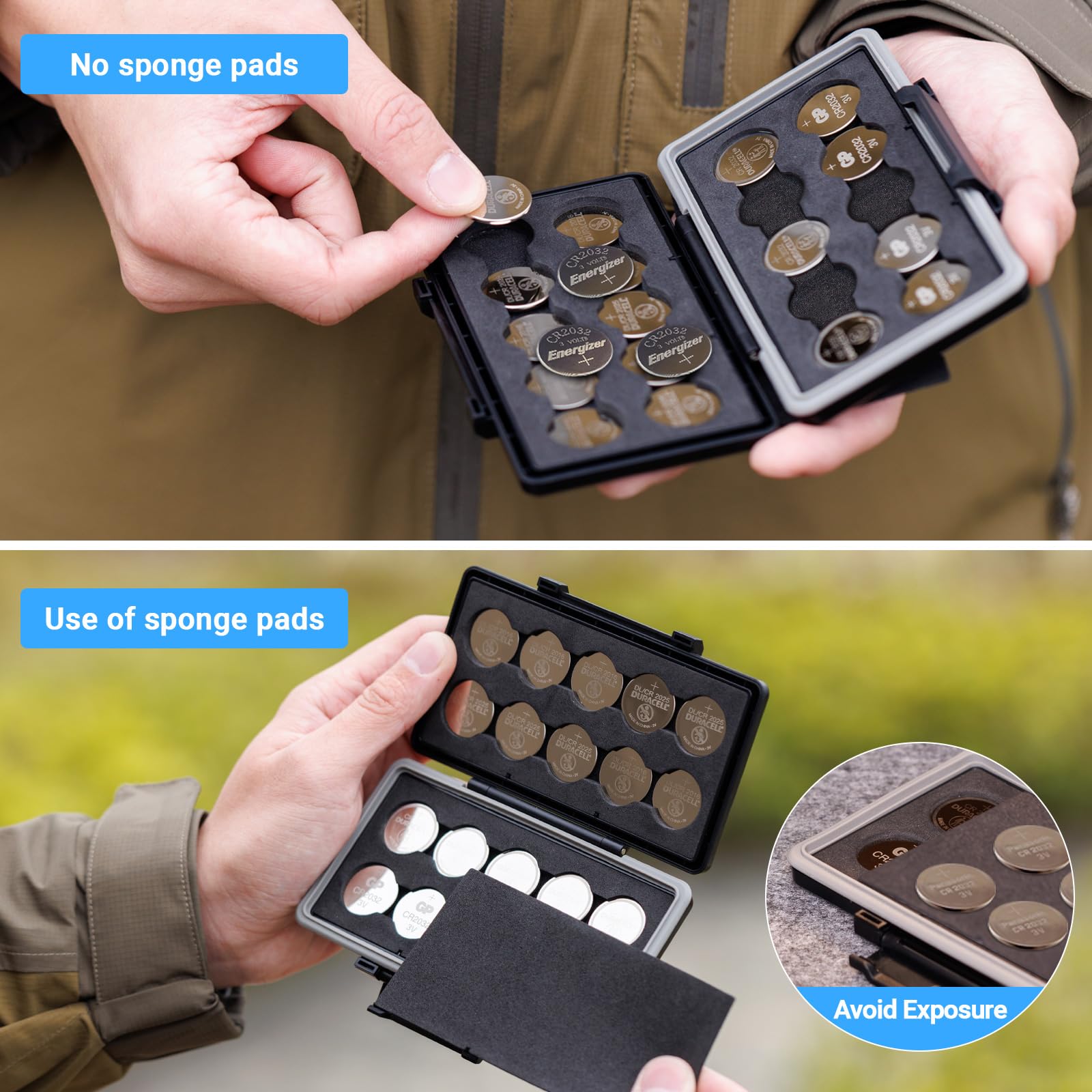 Cr2032 Battery Case Holder Storage,Water Resistant Anti Shock, Coin Cell Battery Case For 20X Cr2032 / Cr2025 / Cr2045 / Cr2016,