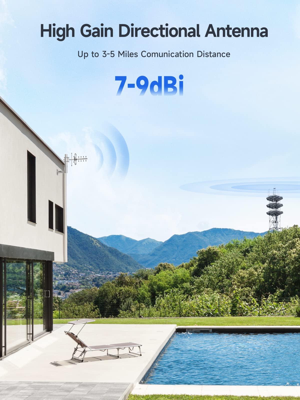 Directional Yagi Antenna For Cell Phone Signal Booster/Cellular Repeater With Sma Female Connector 7 9 Dbi 4G Lte Broadband 698