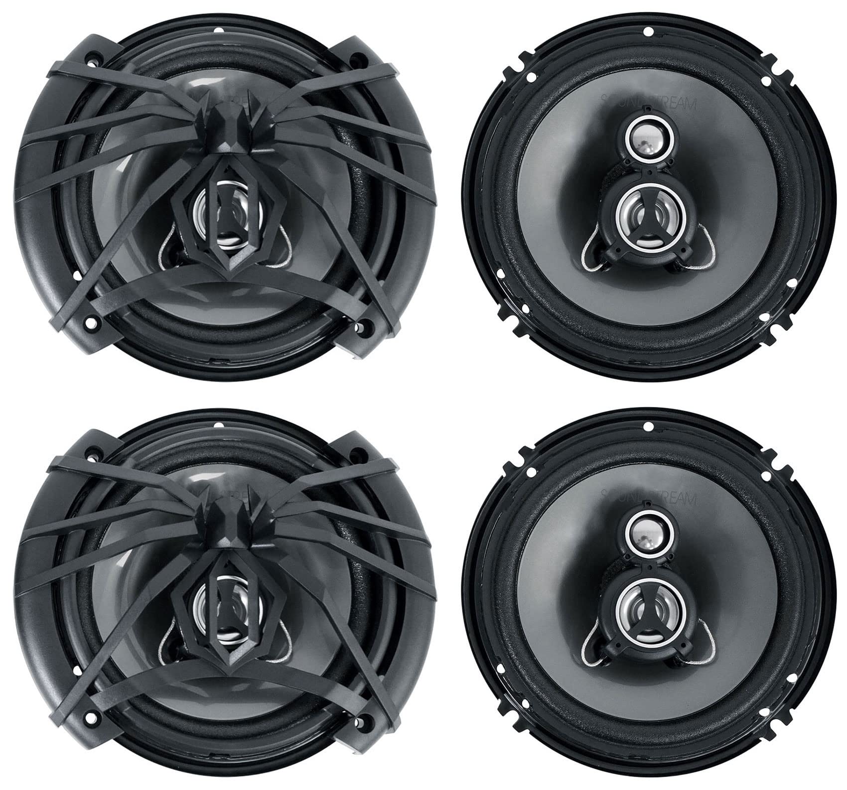 Audiosavings Bundle: (2) Pair Soundstream AF.653 6.5 300 Watt 3-Way Car Audio Speakers Arachnid Series (2 Items)