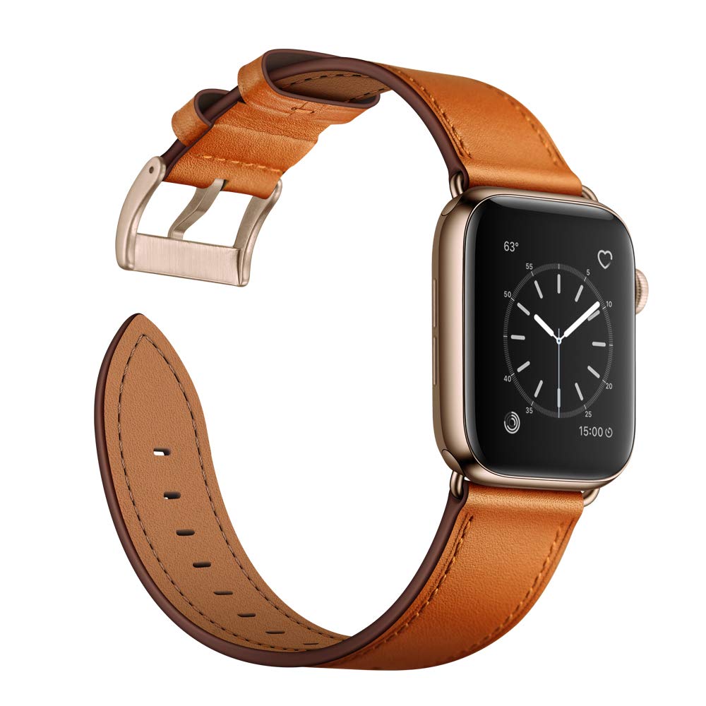 Ouheng Compatible With Apple Watch Band 41Mm 40Mm 38Mm, Genuine Leather Band Replacement Strap Compatible With Apple Watch Serie