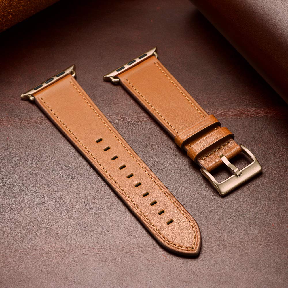 Ouheng Compatible With Apple Watch Band 41Mm 40Mm 38Mm, Genuine Leather Band Replacement Strap Compatible With Apple Watch Serie