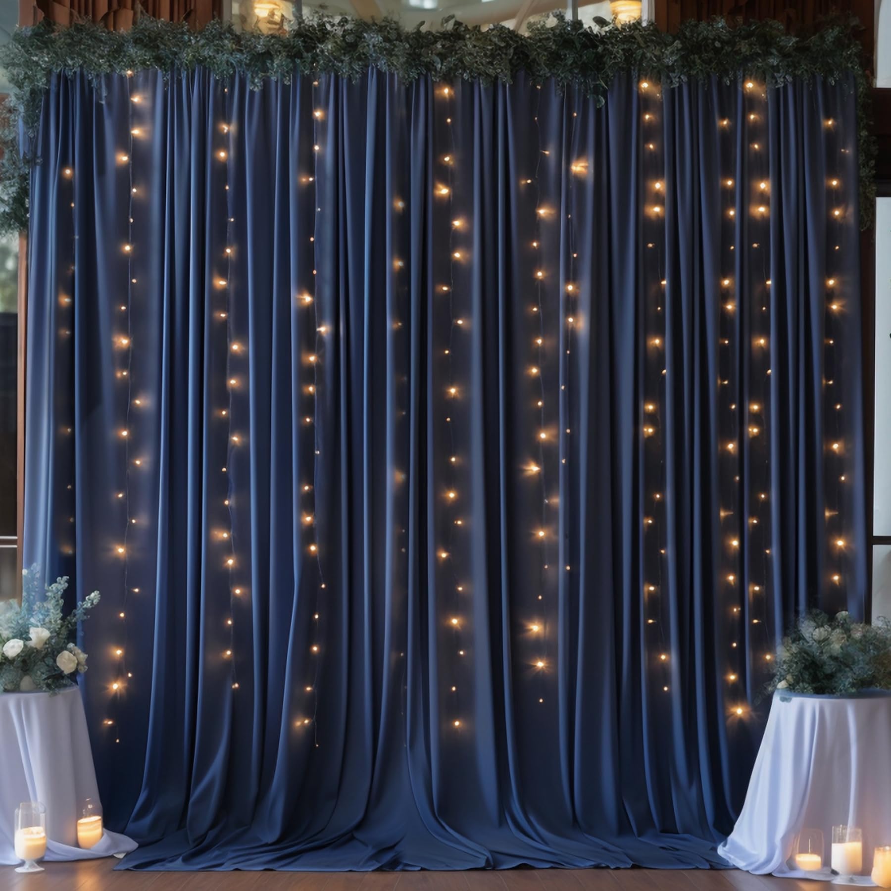 10X10 Navy Blue Backdrop Curtain For Parties Wrinkle Free Photo Curtains Backdrop Drapes Fabric Decoration For Wedding Birthday