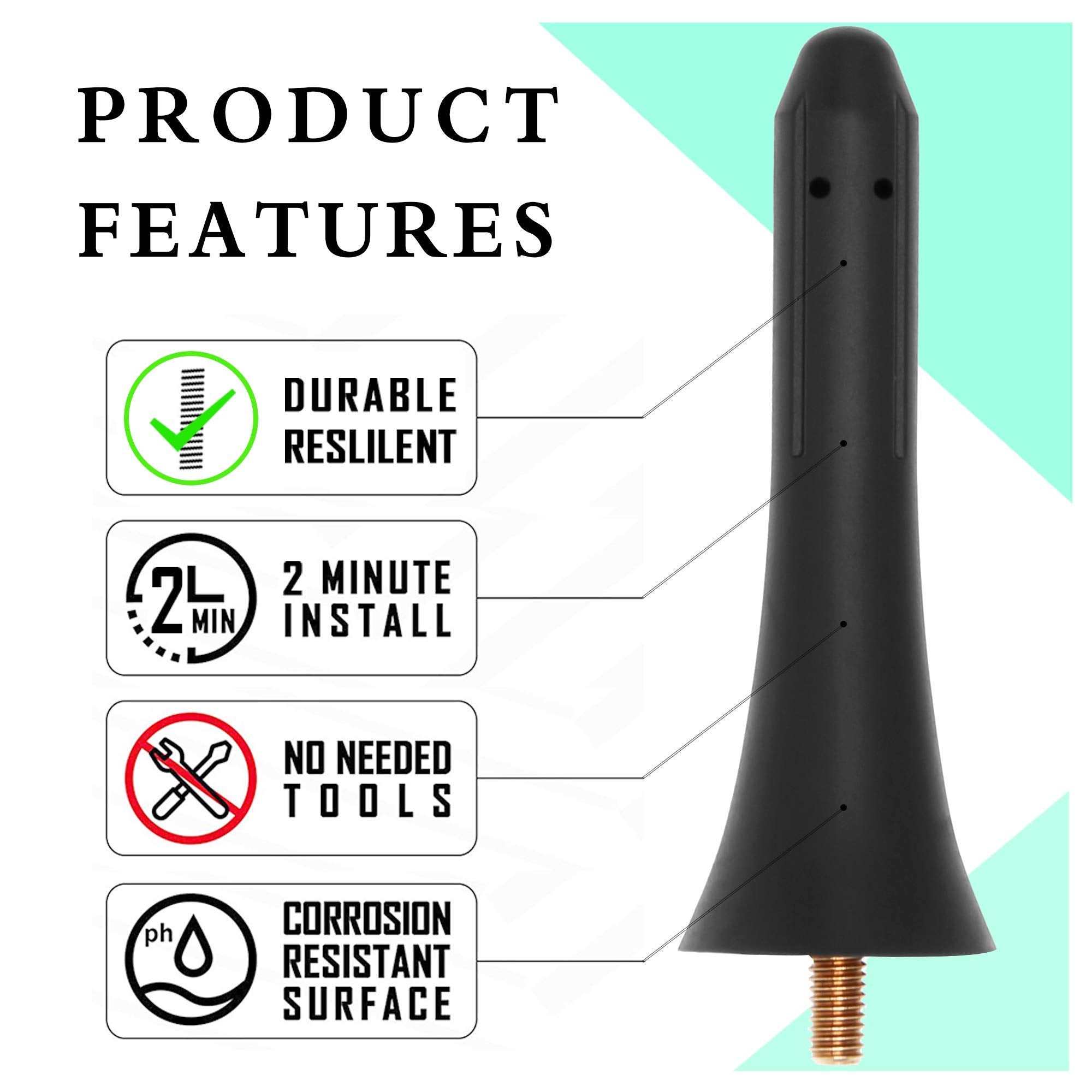 Ksaauto 3 Inch Stubby Antenna For 2006 2024 Mazda Miata Mx 5 Rf Nd Nc ? Oem Nf47 66 A30A, Sporty Line Design Improves Appearance