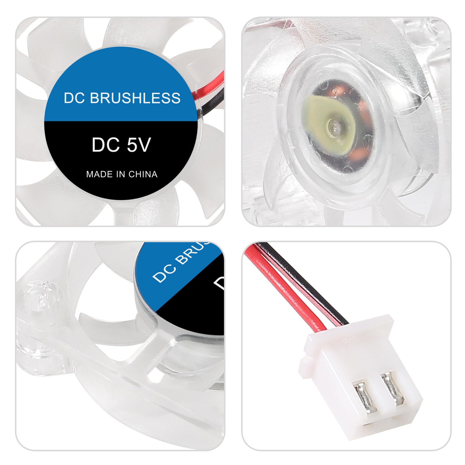 4Pcs Cooling Fan 24V 4010 40X40X10Mm Dc 24V Brushless Cooling Fans 40Mm Fan Blue Led Cooler Fan 2 Pin For 3D Printer