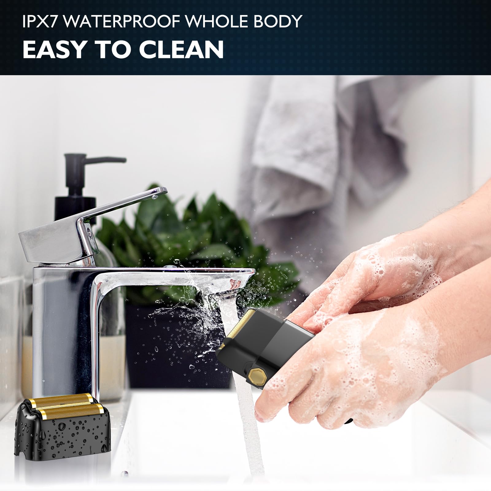 Electric Razor For Men Face, Bazivve Electric Shavers For Men, Foil Shaver With 3 Adjustable Speeds, Rechargeable Waterproof Clo