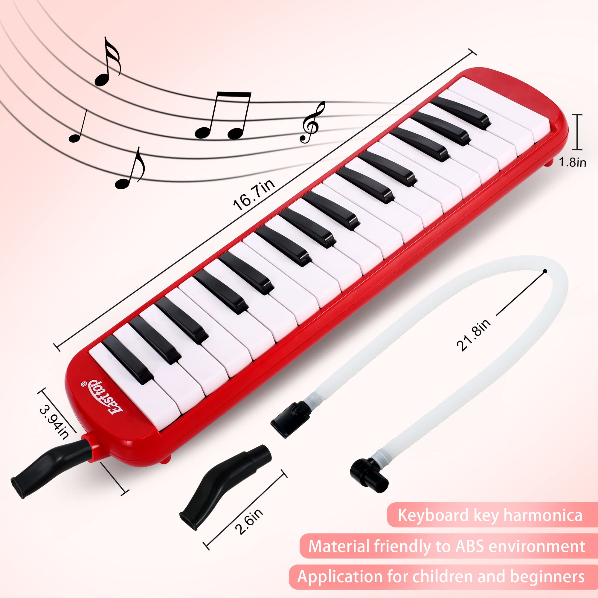 East Top 32-Key Melodica, Professional Mouth Melodica Keyboard Organ Melodica Instrument For Adults, Students And Kids, As A Gif
