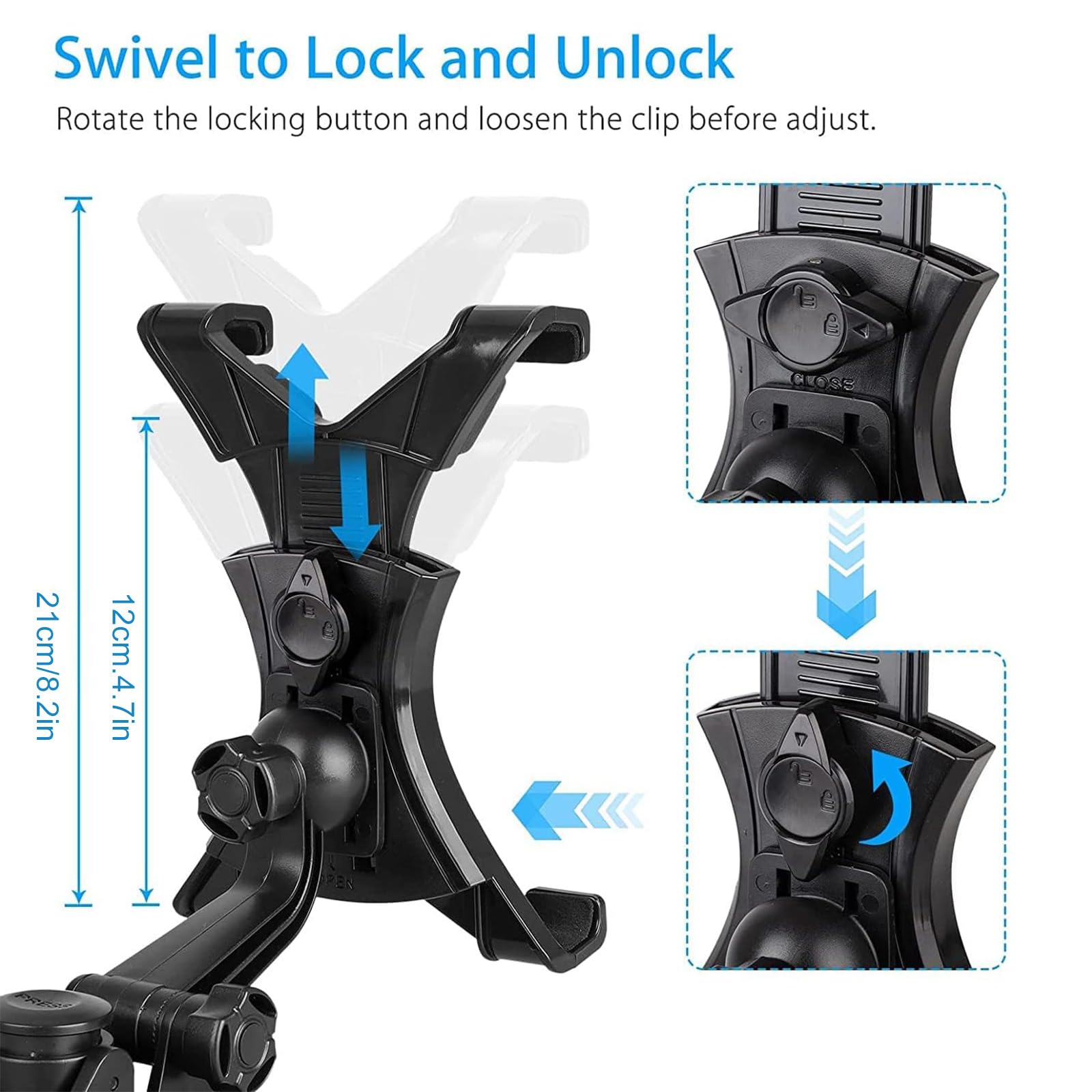 Linkstyle Car Tablet Holder, Suction Cup Car Ipad Holder Dashboard Windshield Tablet Car Mount For 7 10.5In Tablets