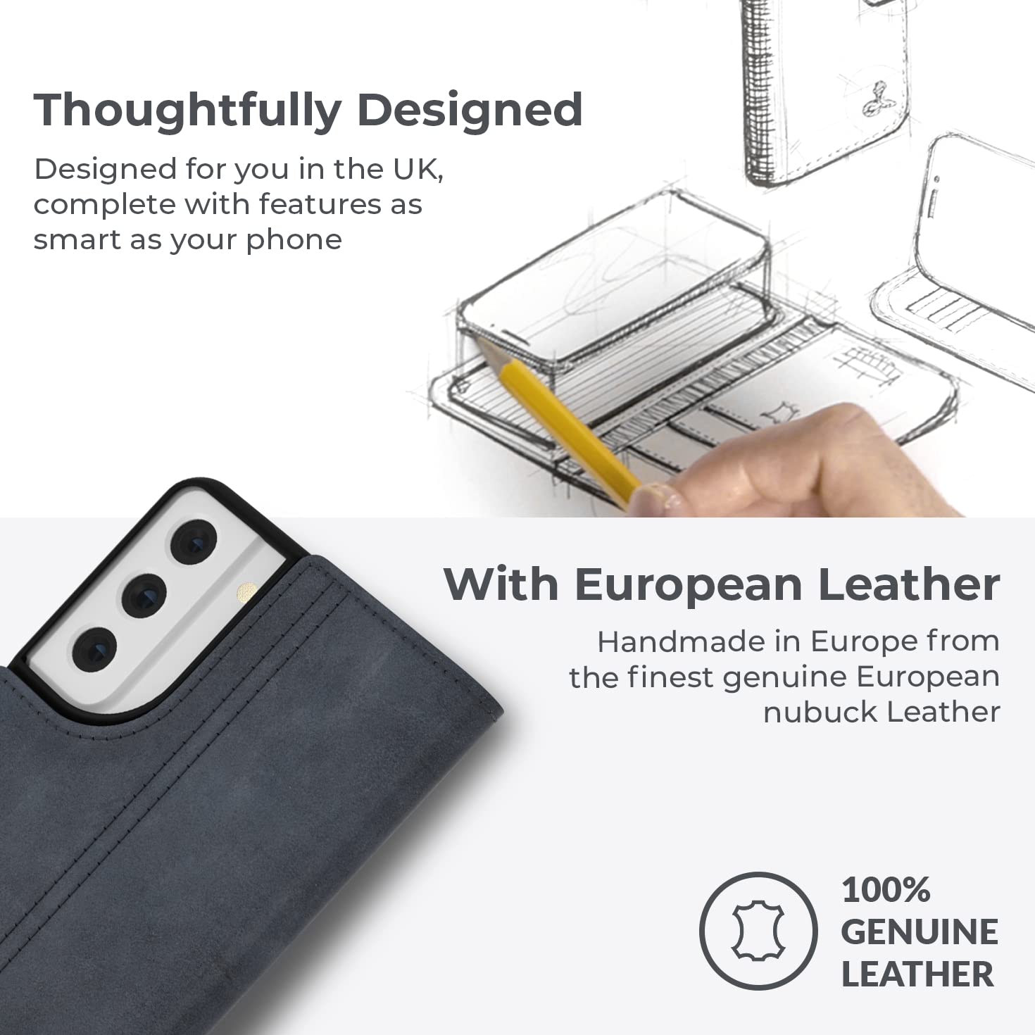 Snakehive Leather Wallet For Samsung Galaxy S21 Fe 5G - Real Leather Wallet Phone Case - Genuine Leather With Viewing Stand And