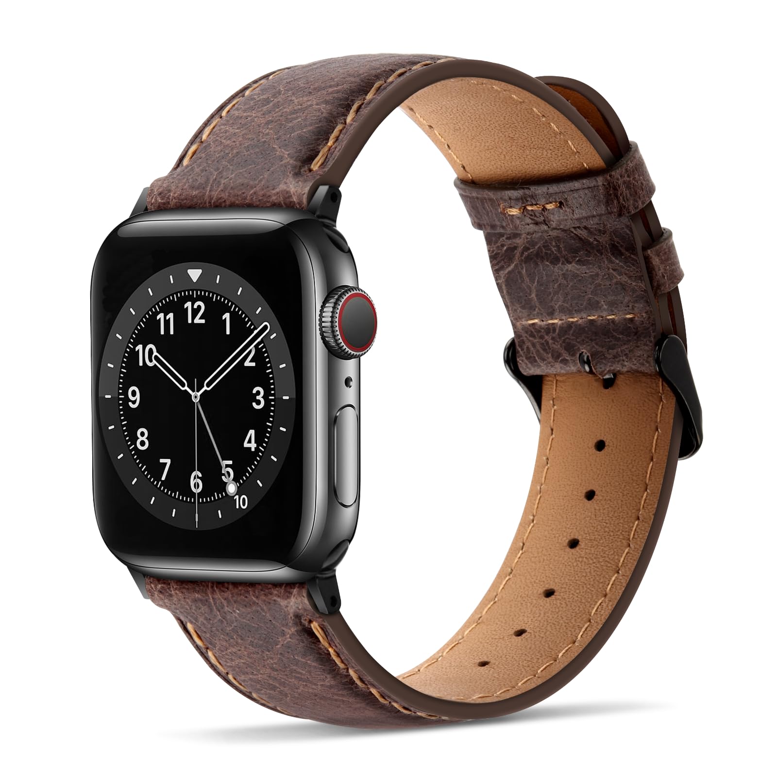 Tasikar Bands Compatible with Apple Watch Band 42mm (Series11/10) 41mm 40mm 38mm Men Genuine Leather Replacement Bands Compatibl