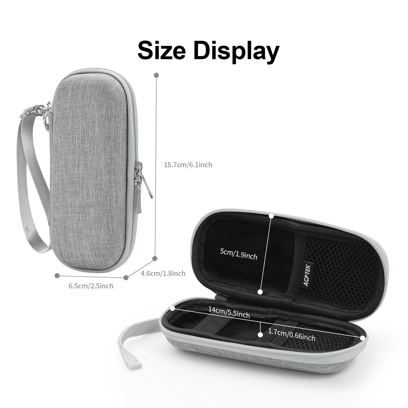 Agptek Carrying Case, Eva Zipper Carrying Hard Case Cover For Digital Voice Recorders, Mp3 Players, Storage Holder For 3D Printi