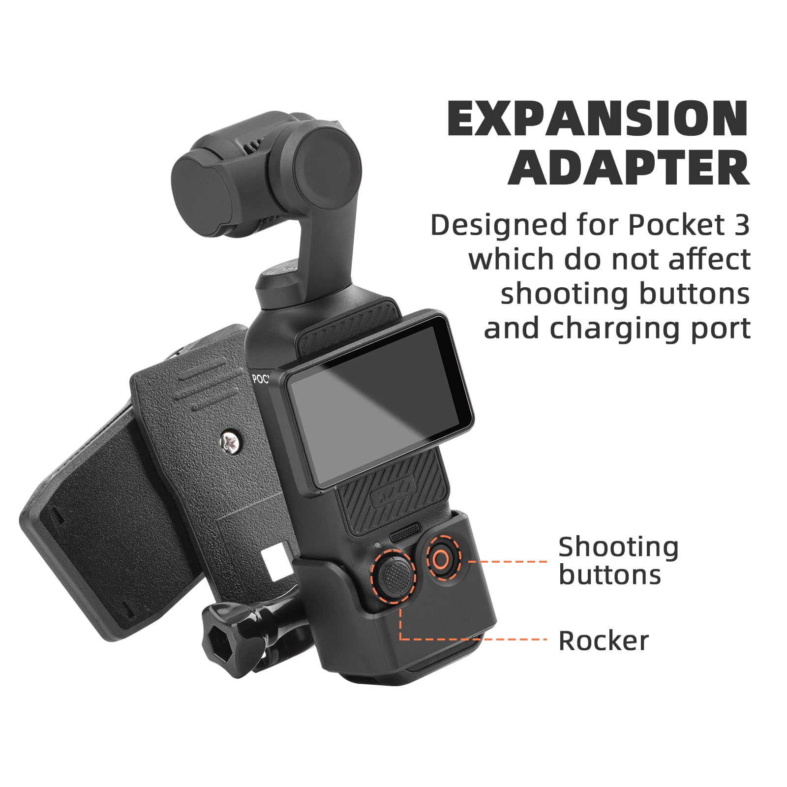 Flymile Backpack Clip Mount For Dji Osmo Pocket 3(With Expansion Adapter),Quick Release Shoulder Strap Holder For Gopro/Action 4