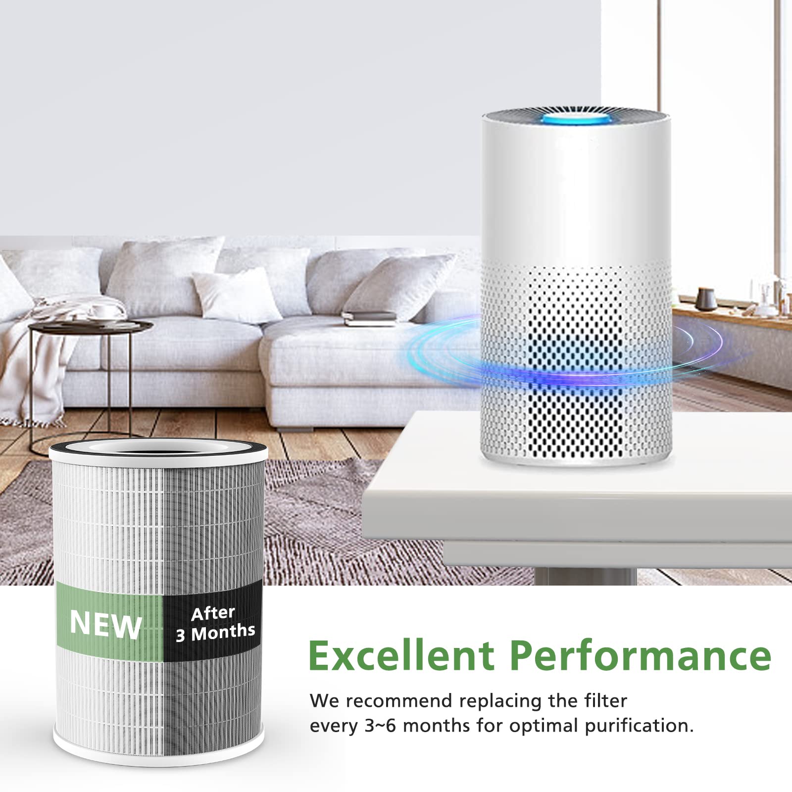 2 Pack True Hepa Kilo Filter Compatible With Afloia Kilo, Kiloplus, Kilopro, Miro,Miro Pro And Morento Mr Kilo, Kalo Air Purifie