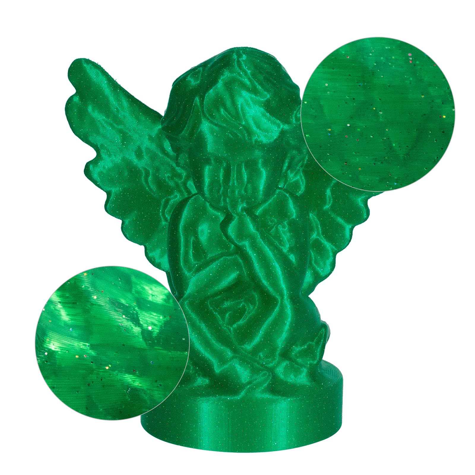 Isanmate 3D Printer Filament, Transparent Glitter Green Pla Filament 1.75 Mm, 3D Printing Filament 1Kg/2.2Lb