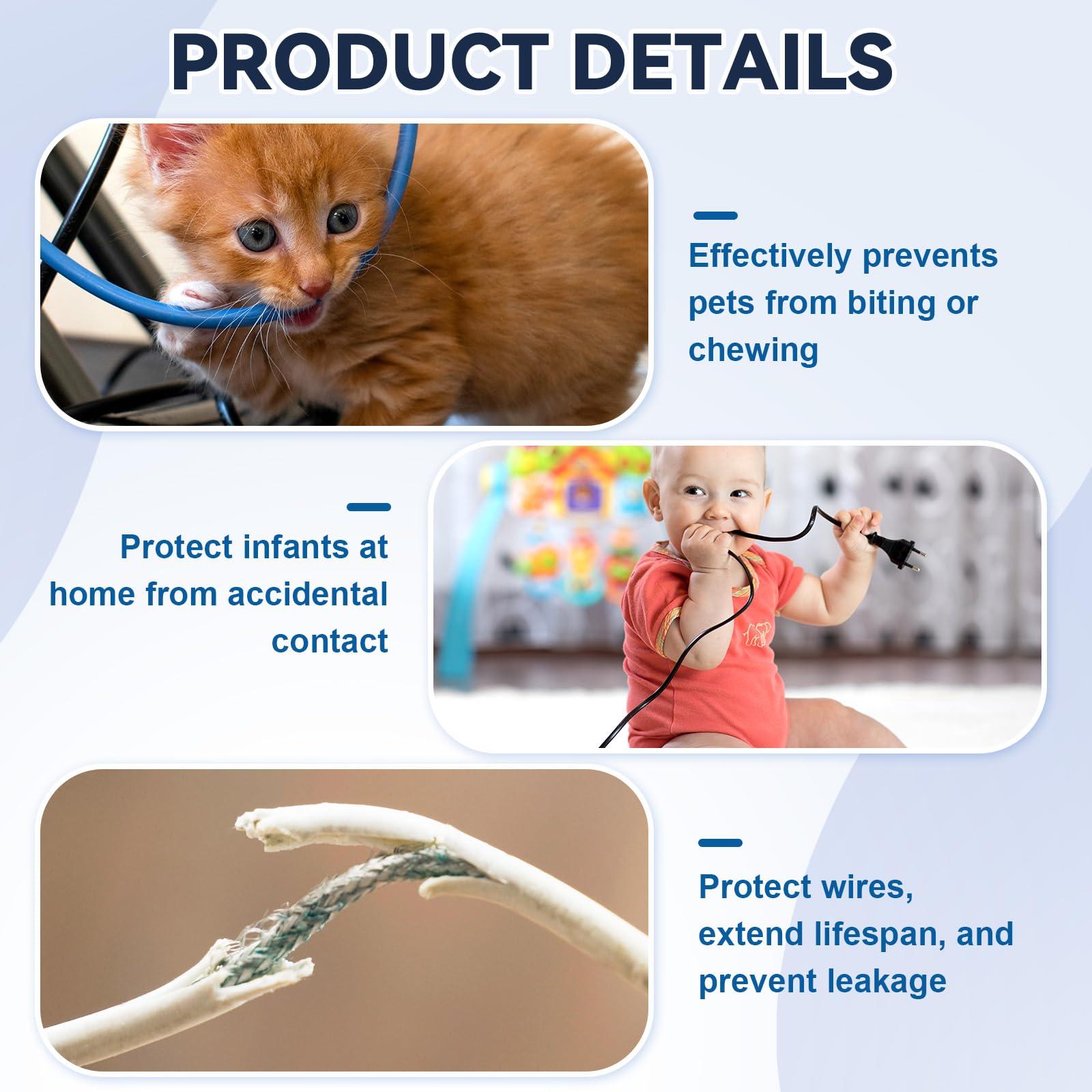 Pangda Dog And Cat Cord Protector Flexible Cable Sleeve 2 Mm Thick 1/2 Inch Diameter Wire Protector Tubing For Pets Pvc Electric