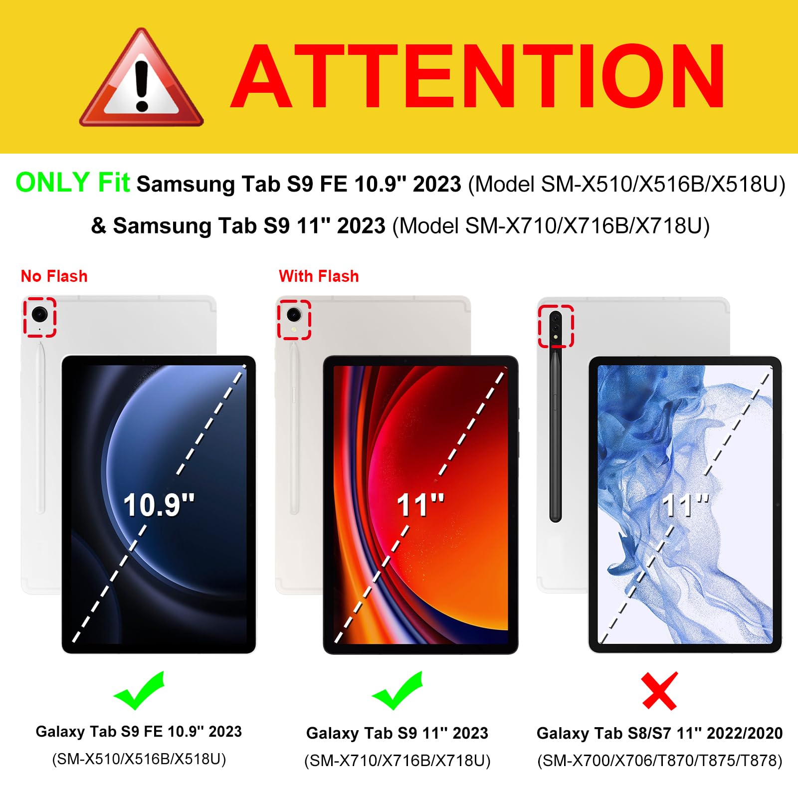 Fintie Case For Samsung Galaxy Tab S9 Fe 5G 10.9 Inch/Galaxy Tab S9 11 Inch 2023, Multi-Angle Viewing Protective Cover With Pock