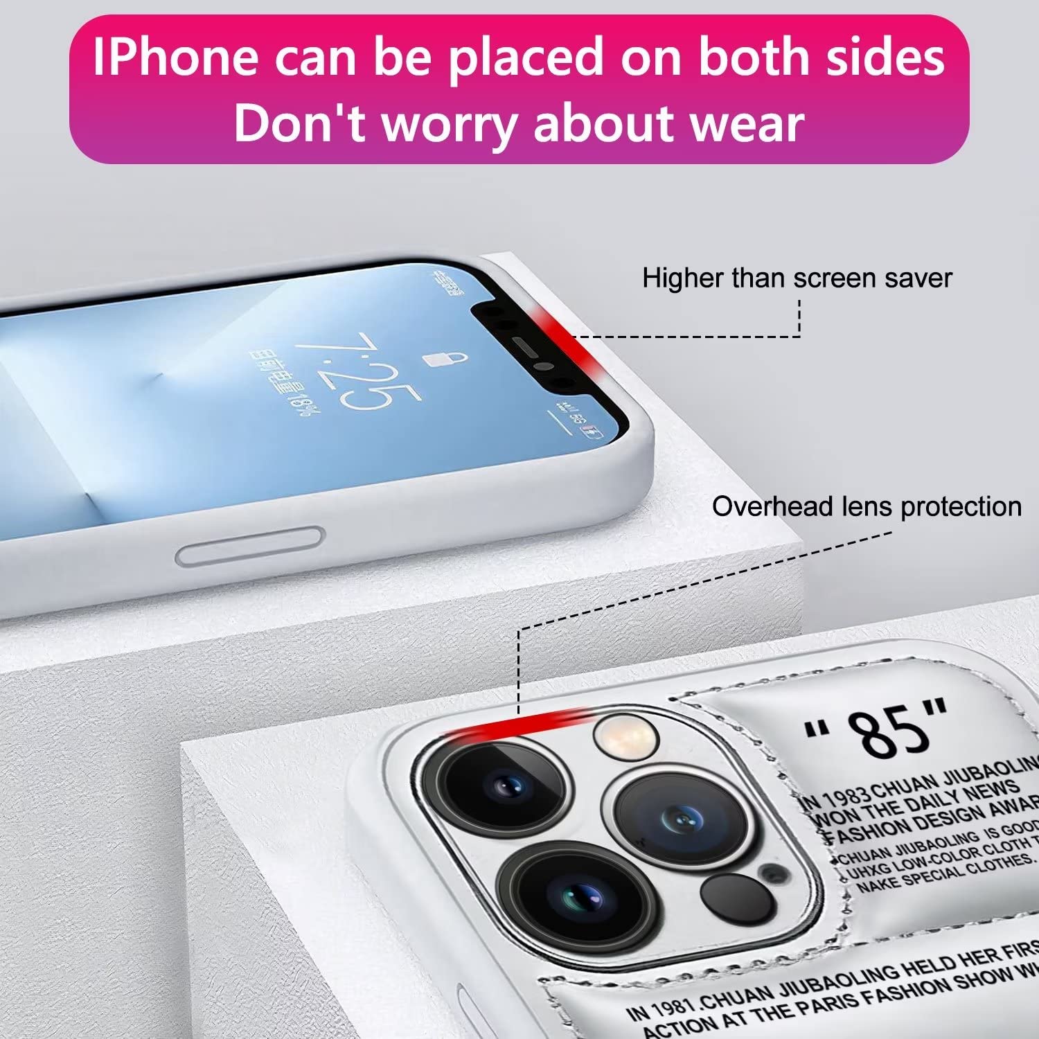 WEBJIASU iPhone 14 Pro Max Puffer Case Shockproof Soft Silicone Silver Sports Style