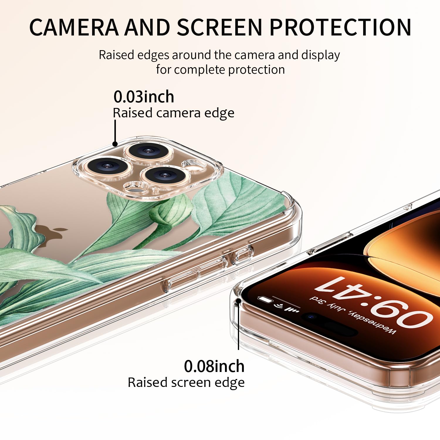 Luhouri For Iphone 16 Pro Max Case With Screen Protector   Crystal Clear Cover   Fashionable Pattern Design   Wireless Charging