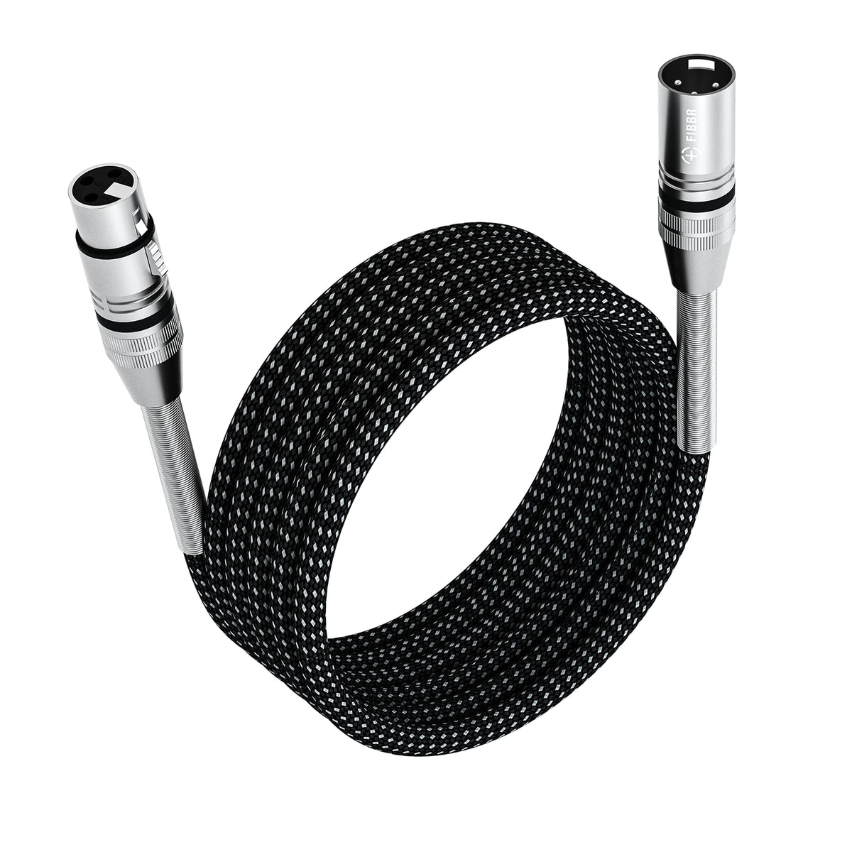 Fibbr Xlr Cable 6Ft/2M, Microphone Cable Nylon Braided Xlr Male To Female Heavy Duty Balanced Microphone Cord Compatible With Preamps/Speaker Systems And More
