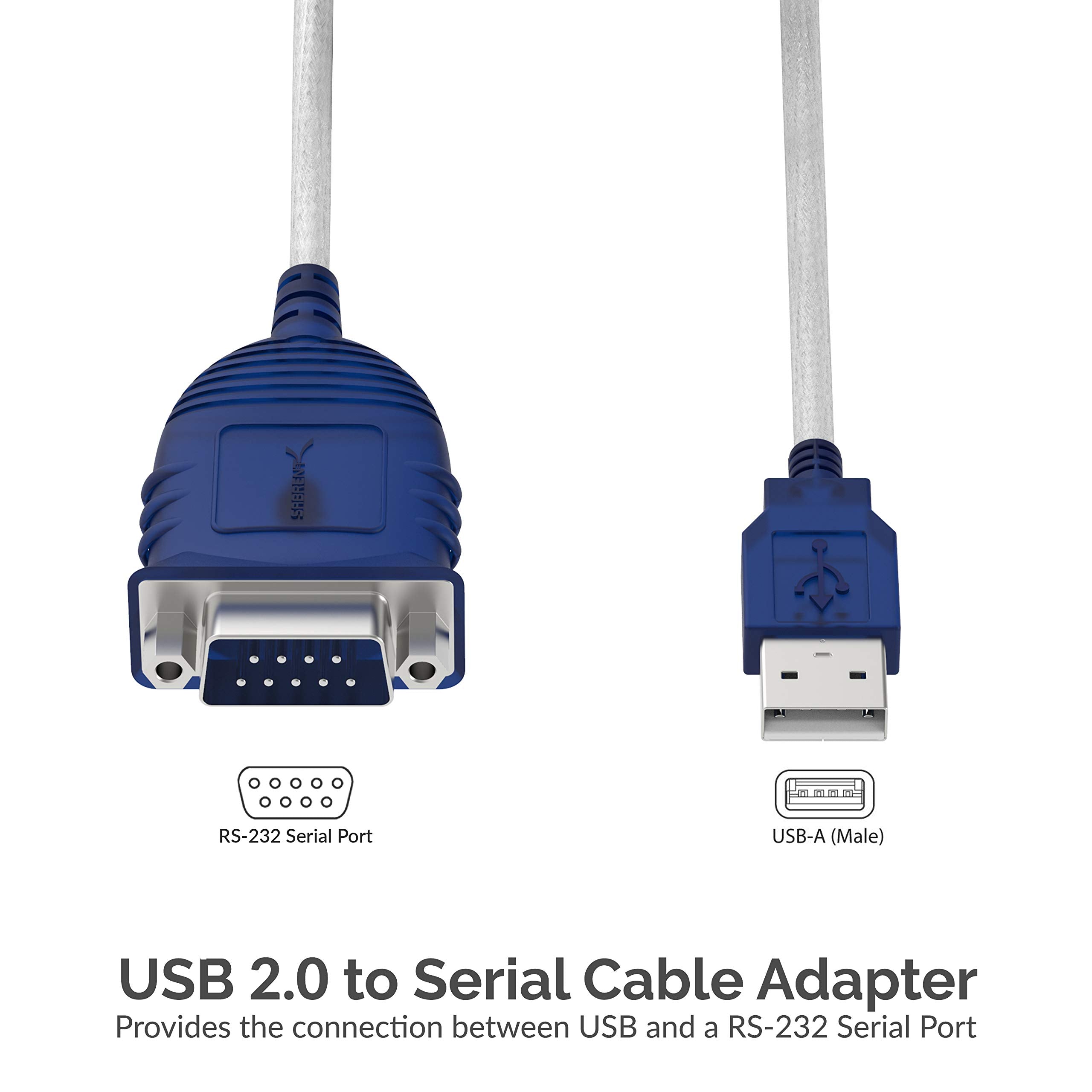 Sabrent Usb 2.0 To Serial (9 Pin) Db 9 Rs 232 Converter Cable, Prolific Chipset, Hexnuts, [Windows 10/8.1/8/7/Vista/Xp, Mac Os X