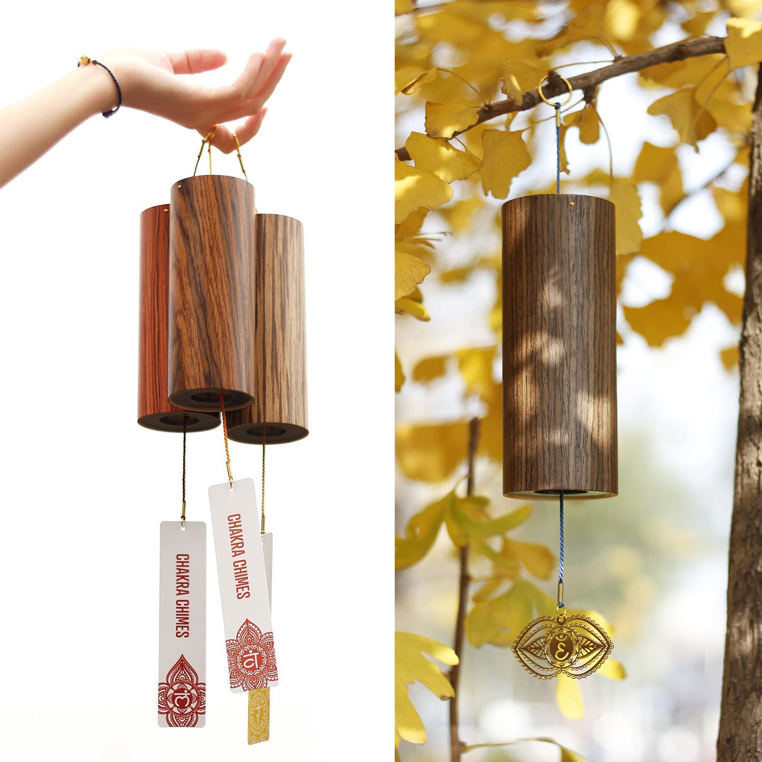 Mowind Chakra Chimes Natural Bamboo Wind Chimes Meditation Chord Windchime Wind Bell For Home Decoration Zen Mindfulness Third E