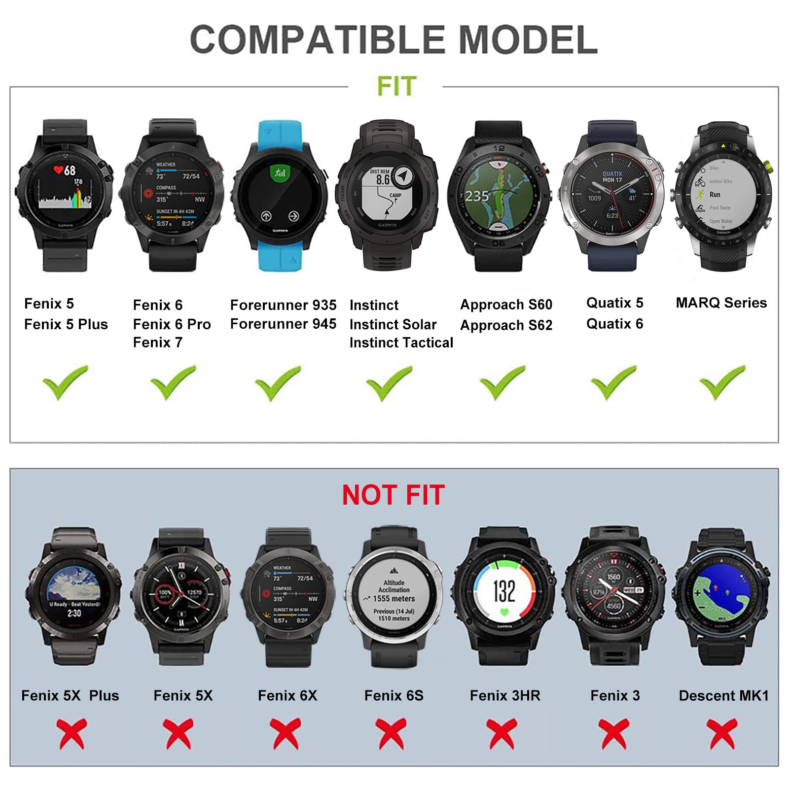 Trumirr Watch Band For Fenix 7 Pro Sapphire Solar/6 Pro, 22Mm Leather Strap For Garmin Epix Pro/Forerunner 965 955 945 935 / App