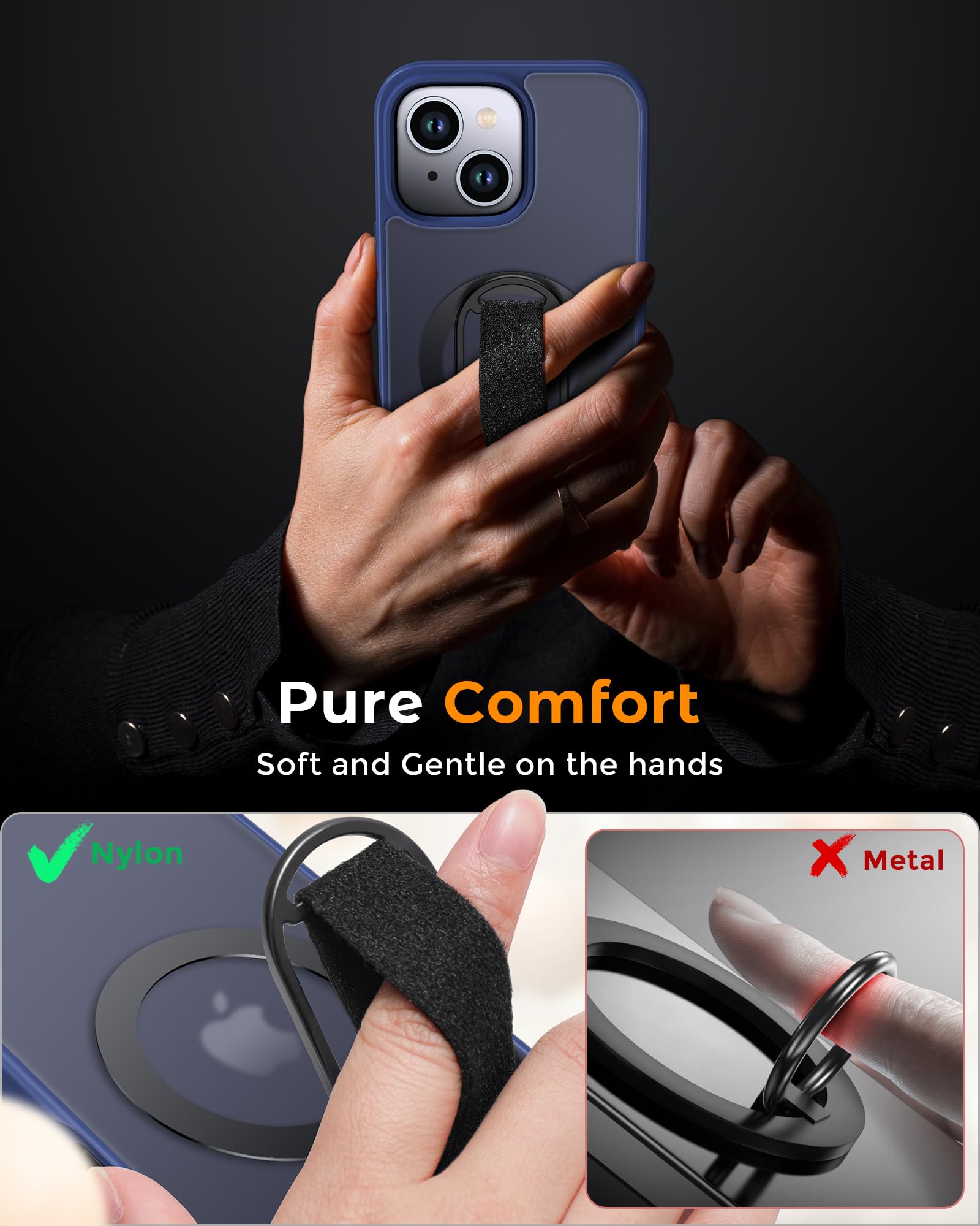 Shields Up For Iphone 13 Case With Stand, 13 Phone Case With Ring Holder & Phone Grip [Compatible With Magsafe] Translucent Matt