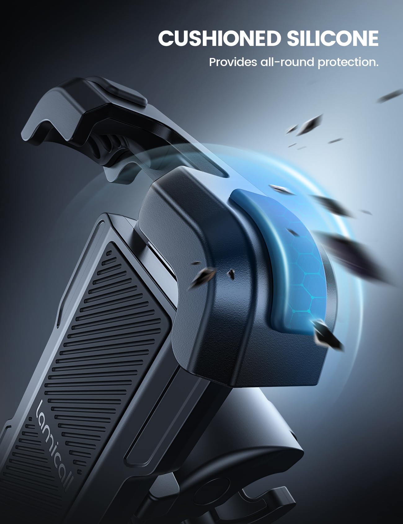 Lamicall Motorcycle Phone Mount, Bike Phone Holder - [Metal Lock] Upgrade Quick Install Handlebar Clip For Bicycle Scooter, Cell