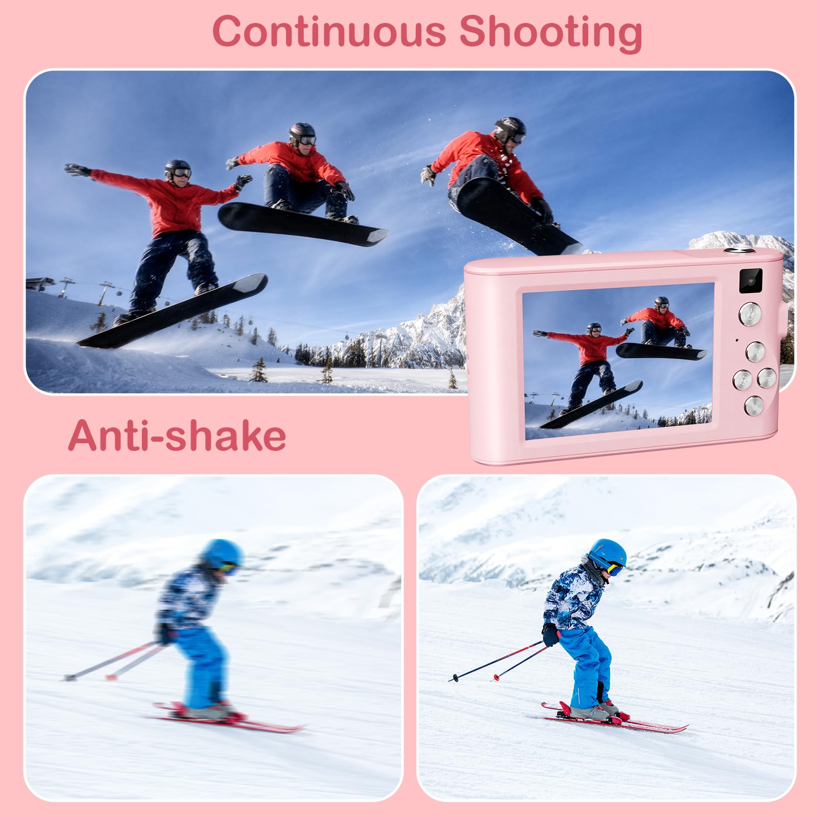 Diswoe Upgrade Kids Selfie Camera, Christmas Birthday Gifts For Girls Age 3 12, Hd Digital Video Cameras For Toddler, Portable T