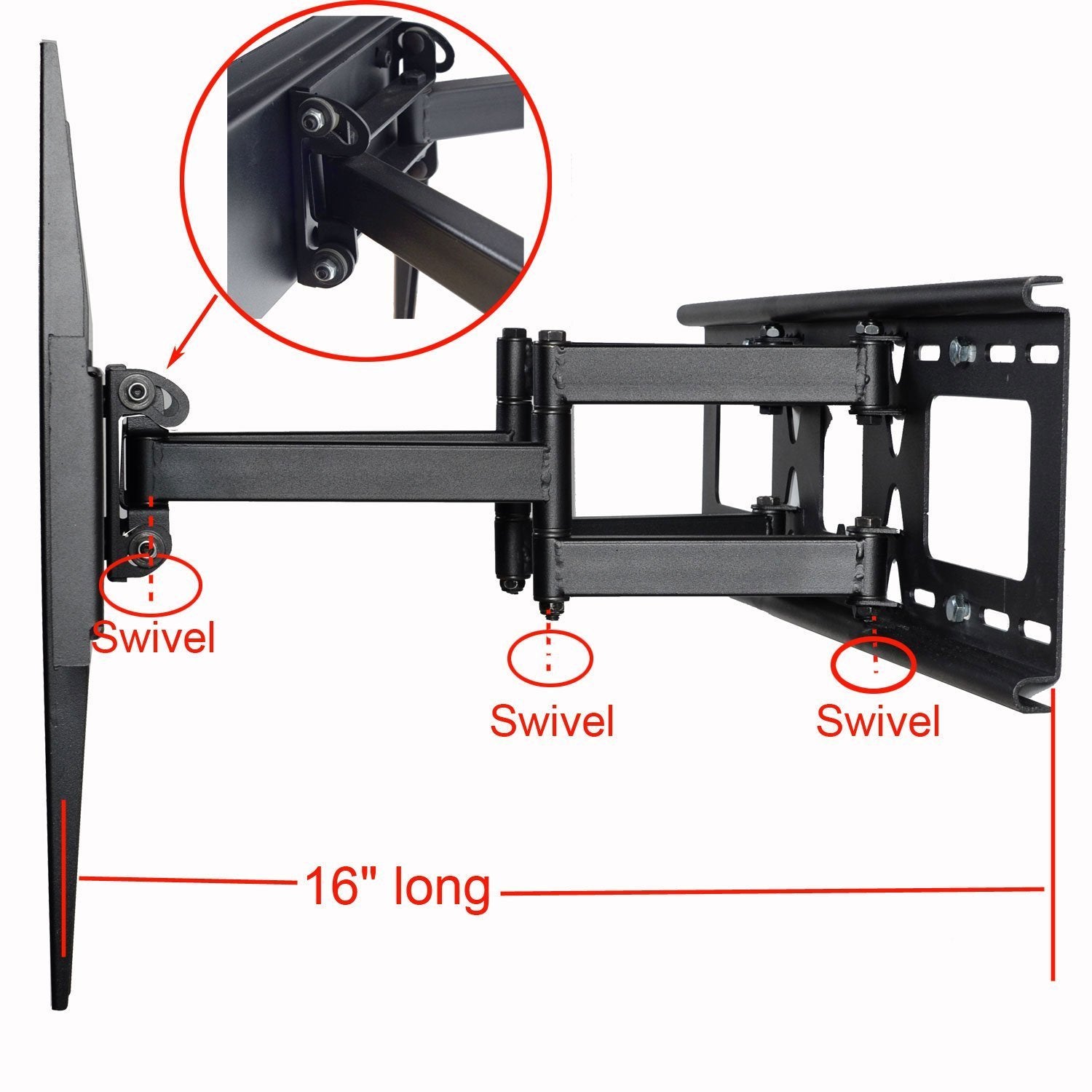 Videosecu Articulating Tv Wall Mount For Lg 32 37 39 40 42 47 50 55 58 60 62 63 65 70 Led-Lcd Hdtv Smart Tv Mw365B2H C08
