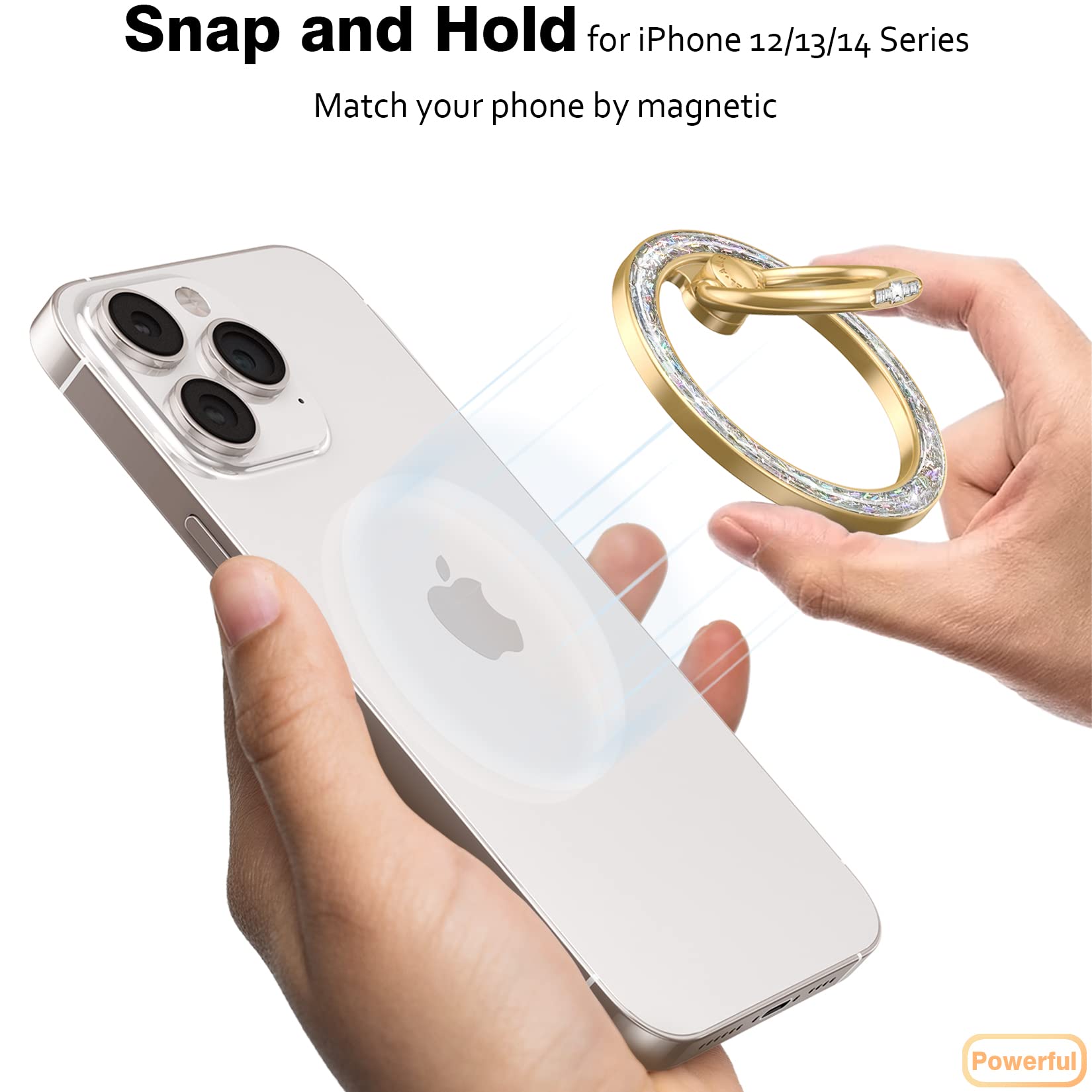 Allengel Compatible With Magsafe Iphone Ring Grip Holder, Magnetic Phone Ring Holder With Finger Ring Kickstand For Iphone 15, 1