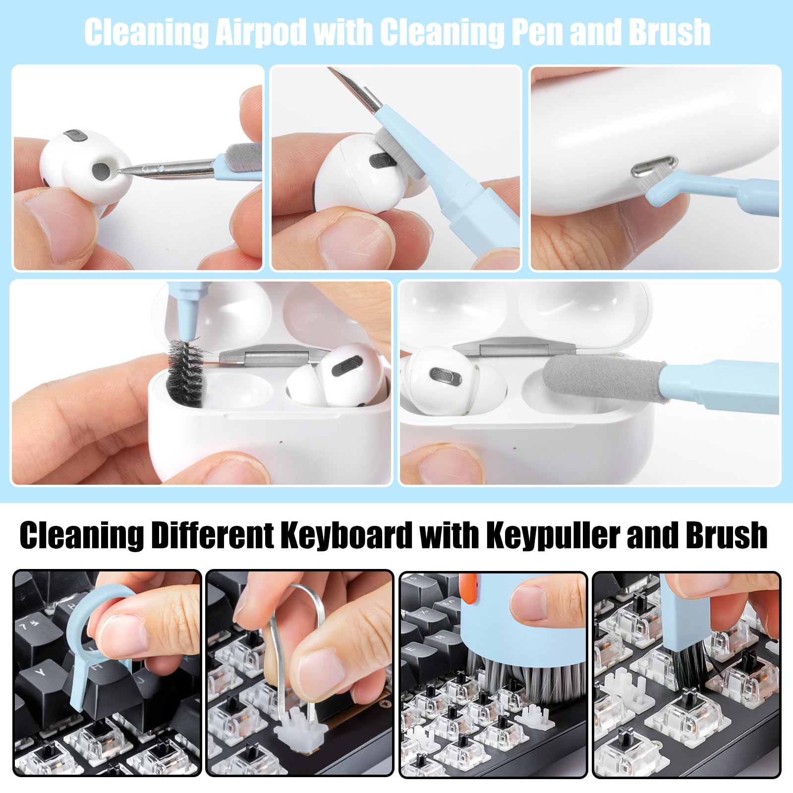 Laptop Computer Keyboard Screen Cleaner Kit, Walrfid 20 In 1 Phone Cleaning Spray For Iphone Ipad Airpods Pro Macbook, Electroni
